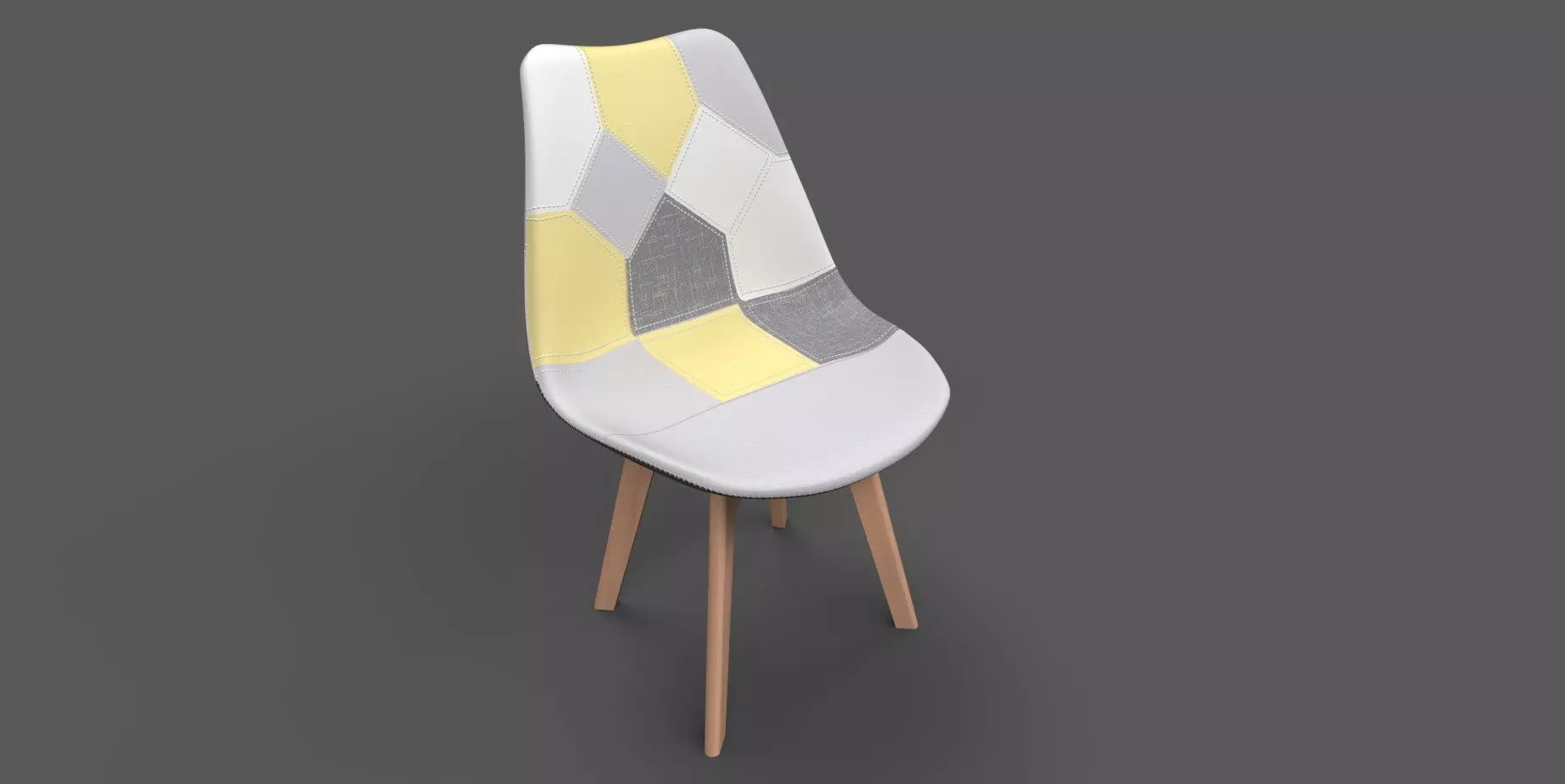 Dining Chair Low-poly 3D model_0