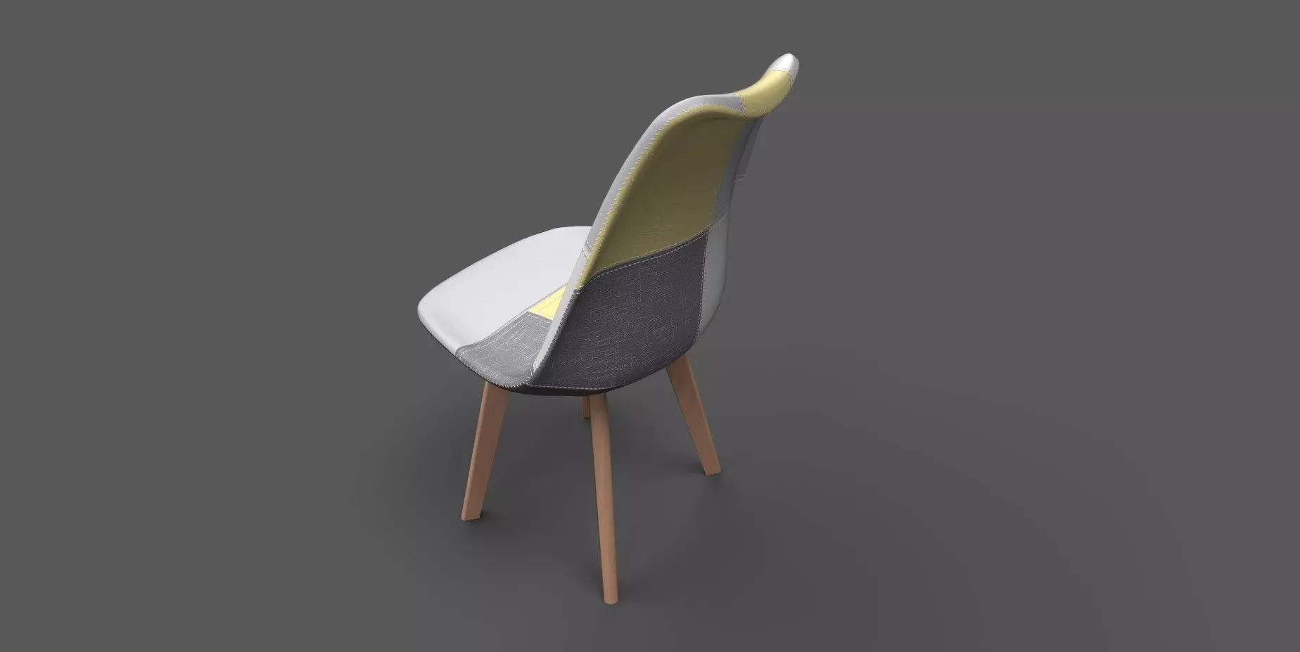 Dining Chair Low-poly 3D model_8