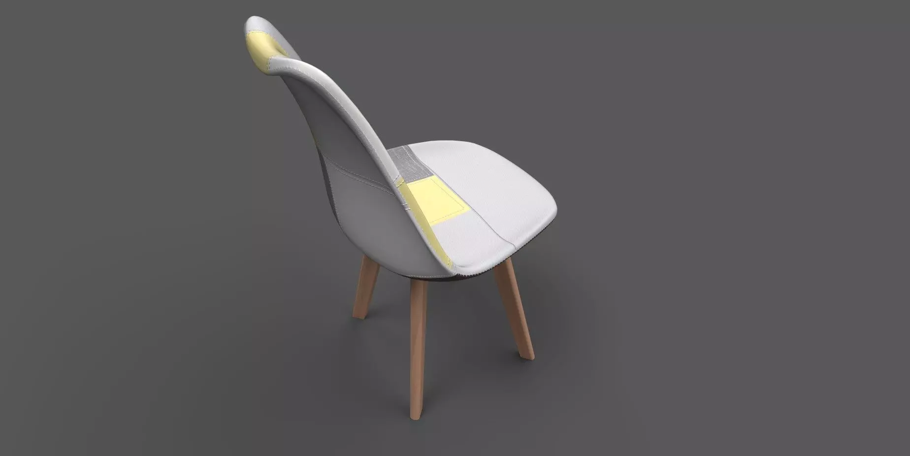 Dining Chair Low-poly 3D model_10