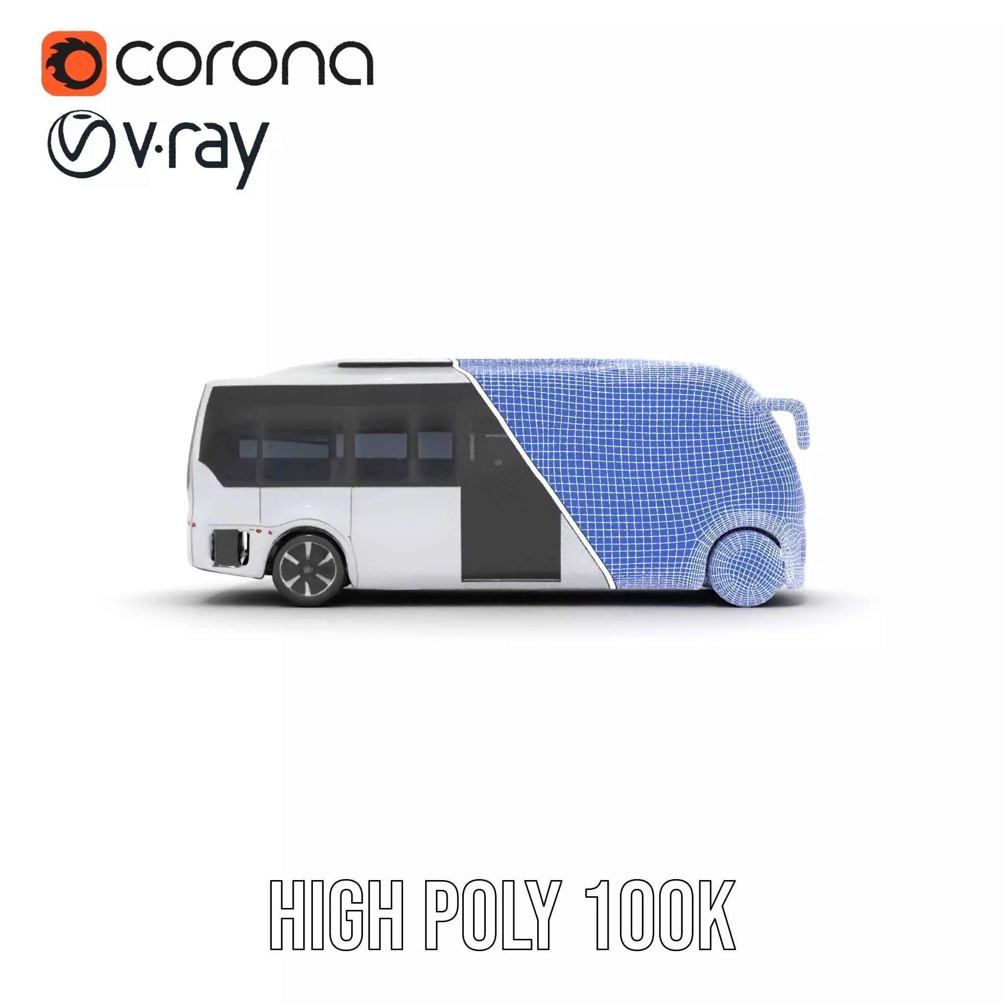 Futuristic Electric Bus model pack Low-poly 3D model_33
