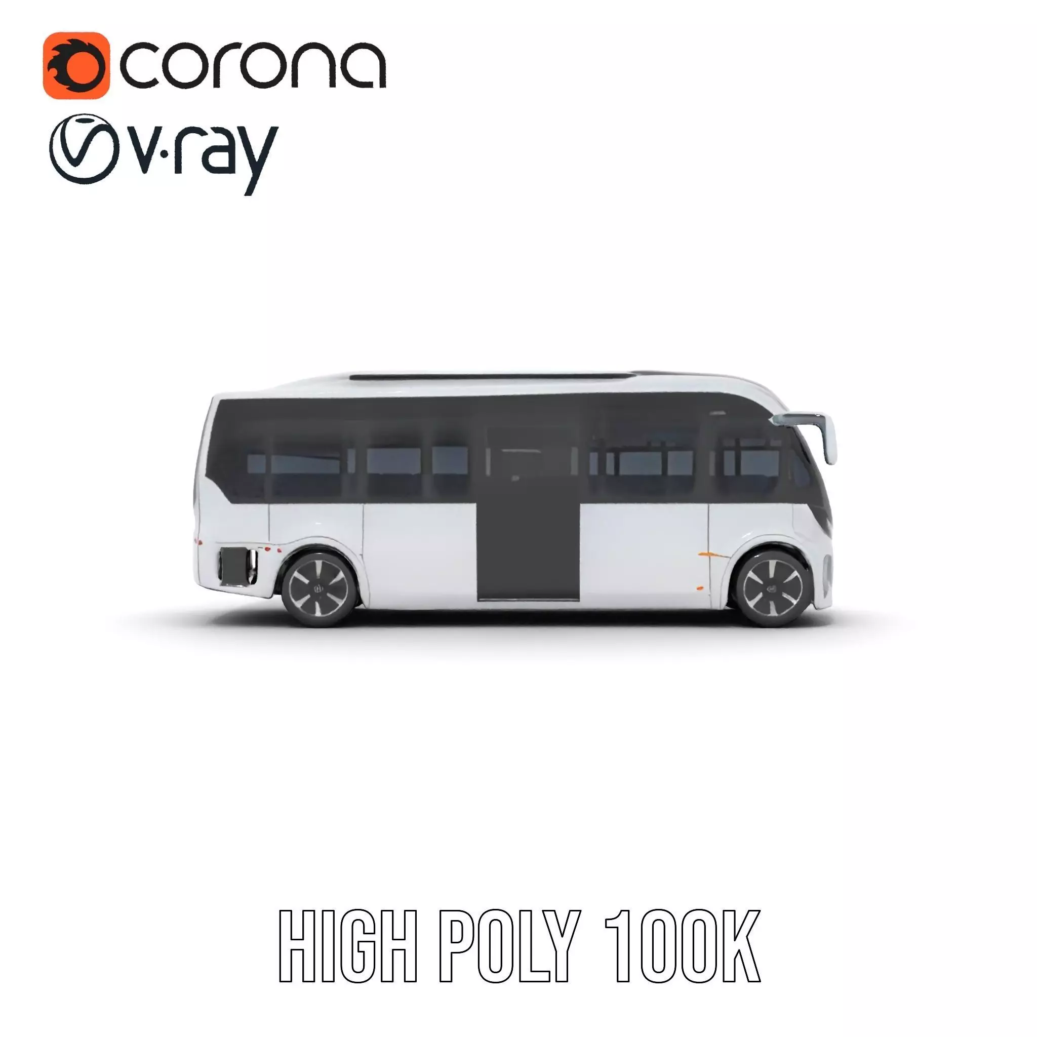 Futuristic Electric Bus model pack Low-poly 3D model_31