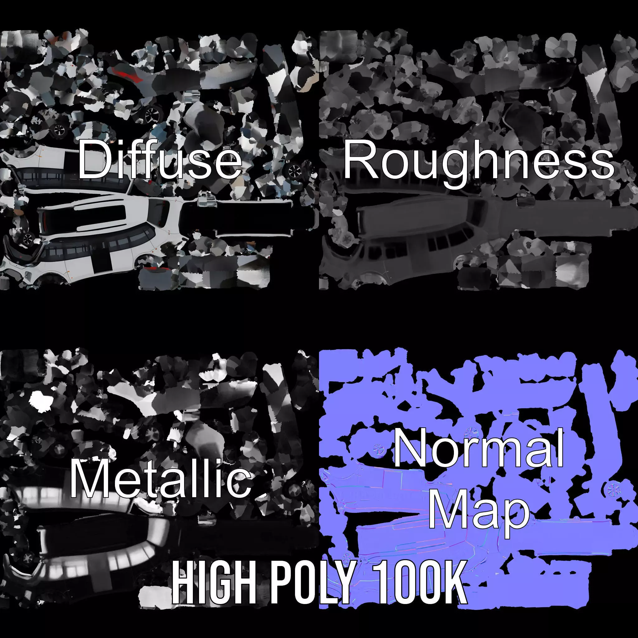 Futuristic Electric Bus model pack Low-poly 3D model_3