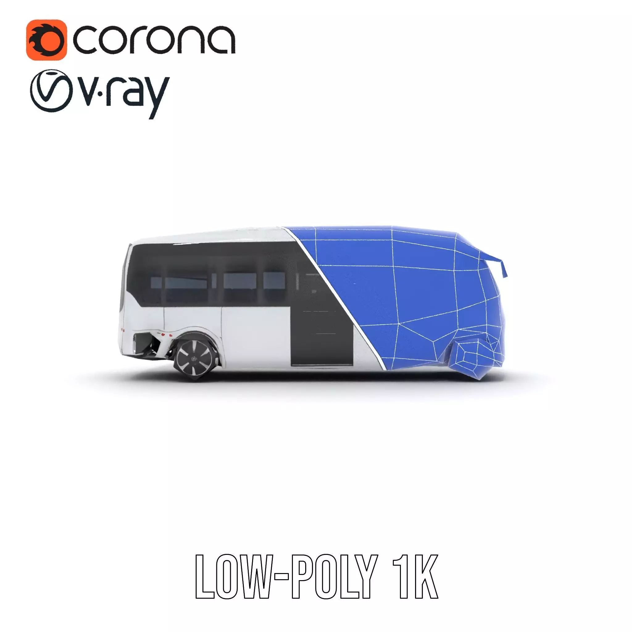 Futuristic Electric Bus model pack Low-poly 3D model_30
