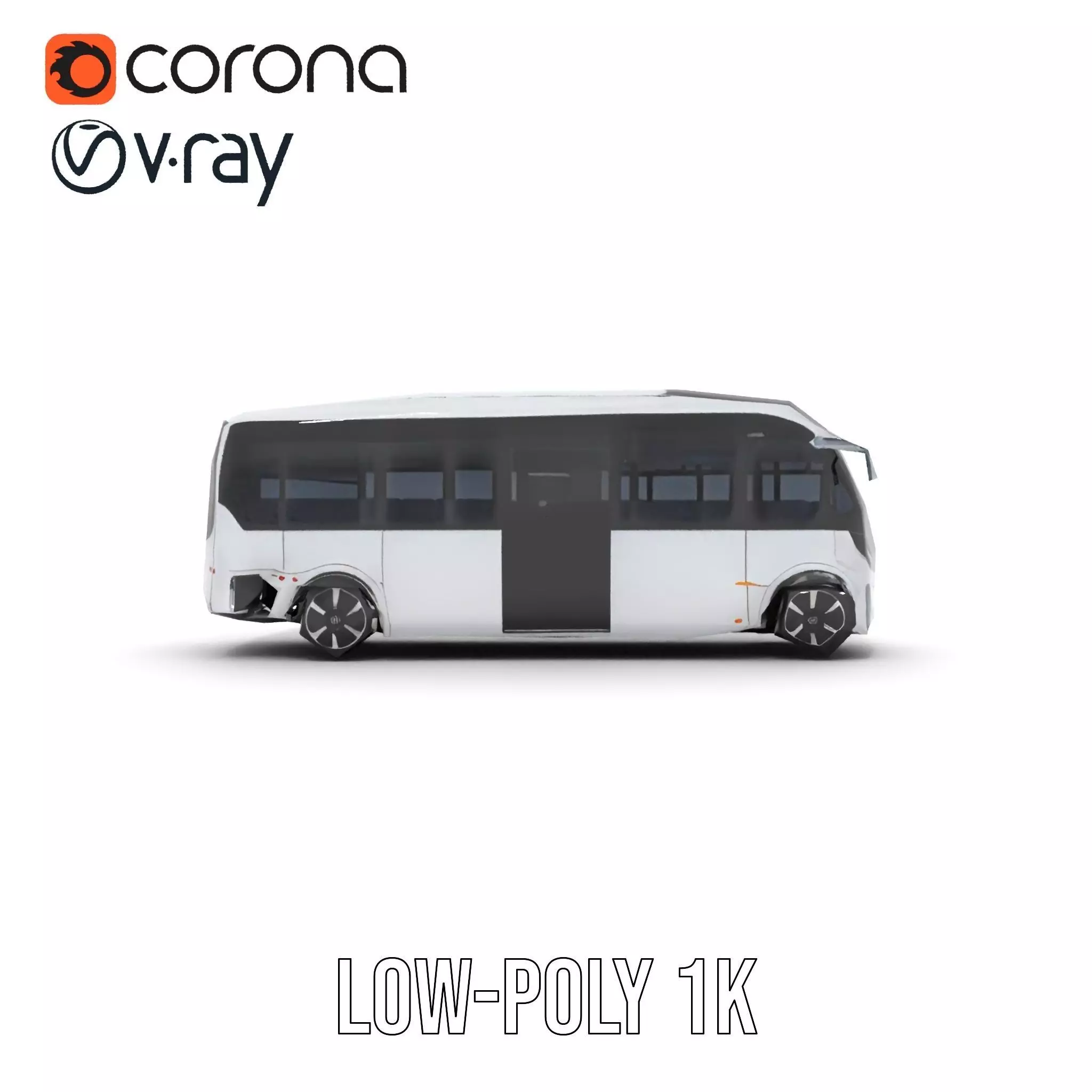 Futuristic Electric Bus model pack Low-poly 3D model_16