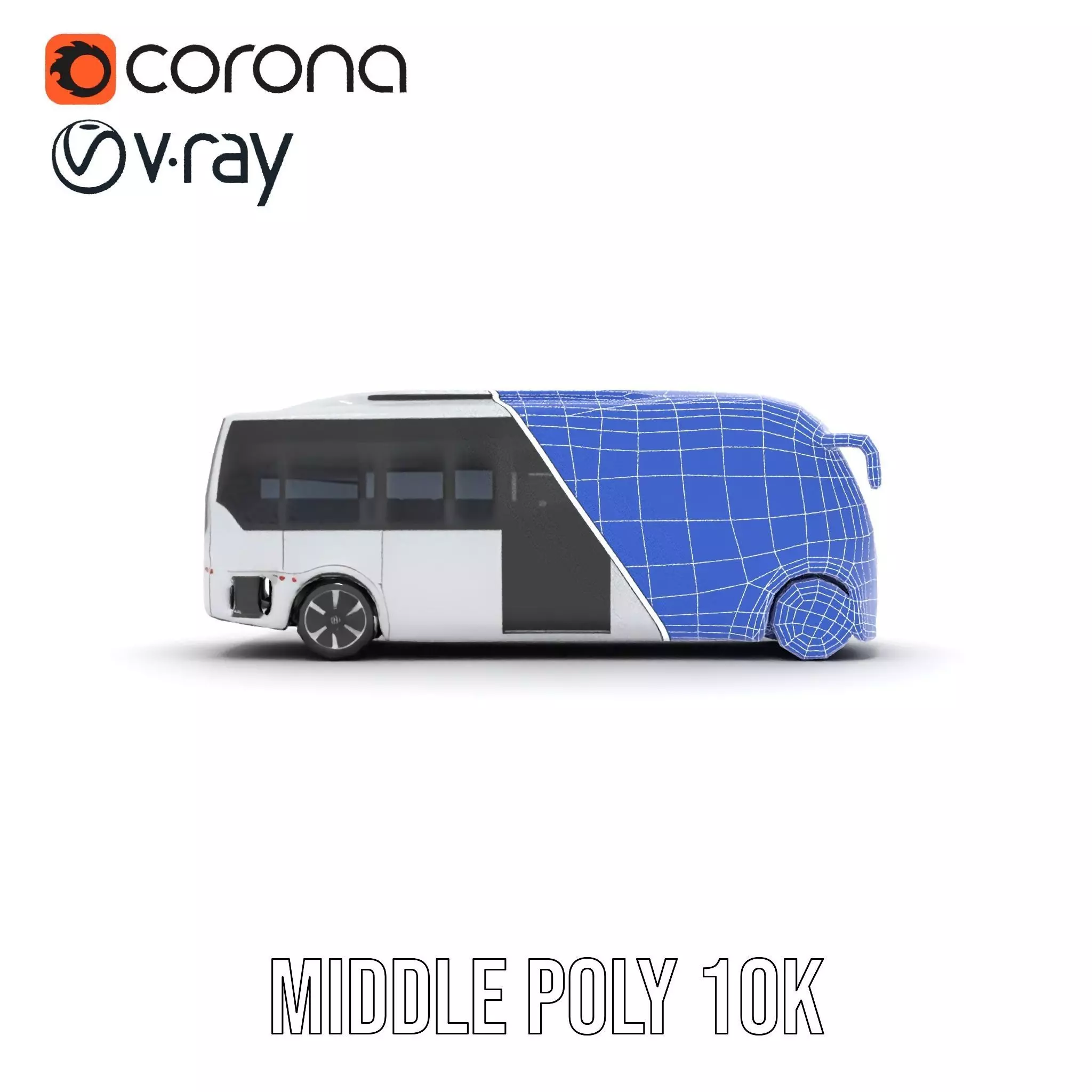 Futuristic Electric Bus model pack Low-poly 3D model_29