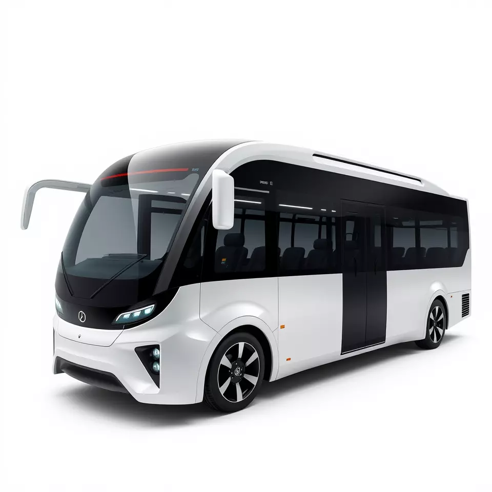 Futuristic Electric Bus model pack Low-poly 3D model_2