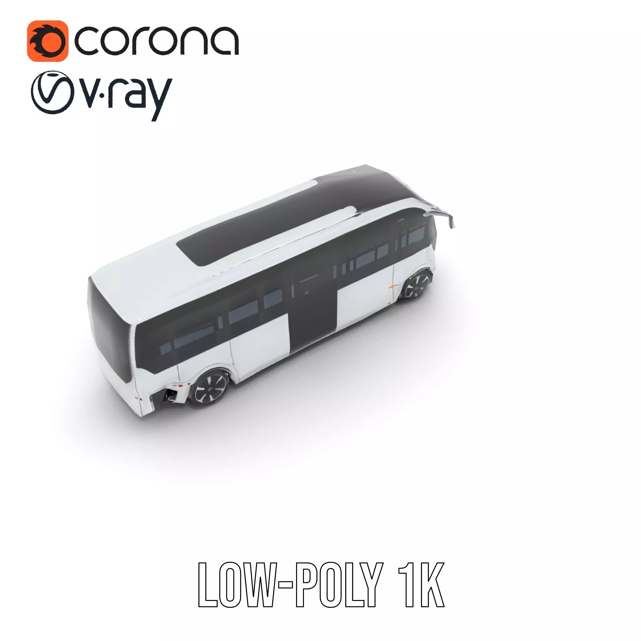 Futuristic Electric Bus model pack Low-poly 3D model_7