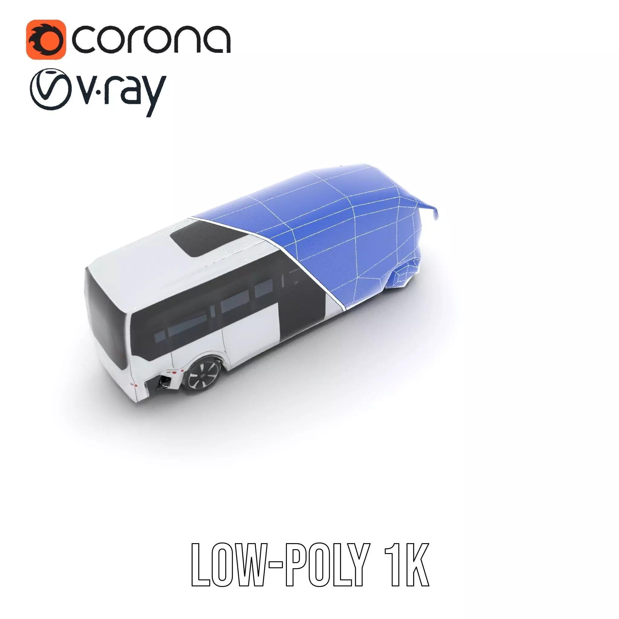 Futuristic Electric Bus model pack Low-poly 3D model_27