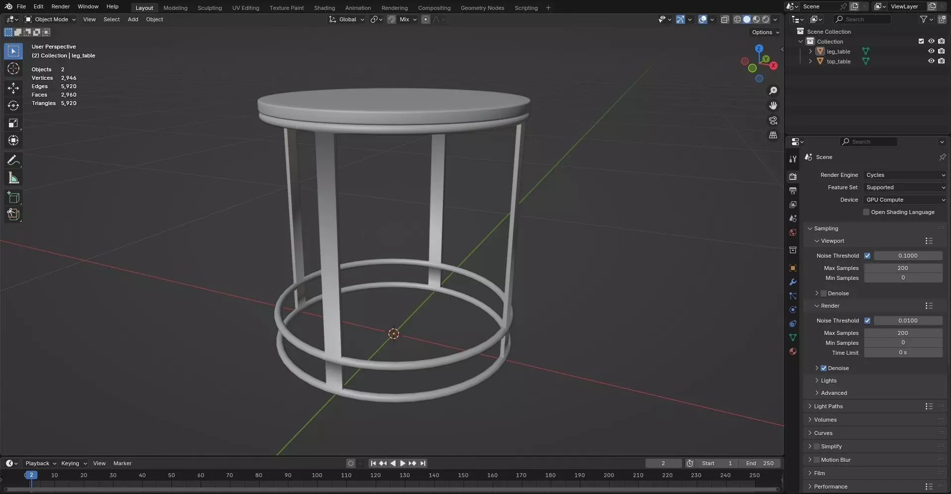 Round Table CG10 3D model_7