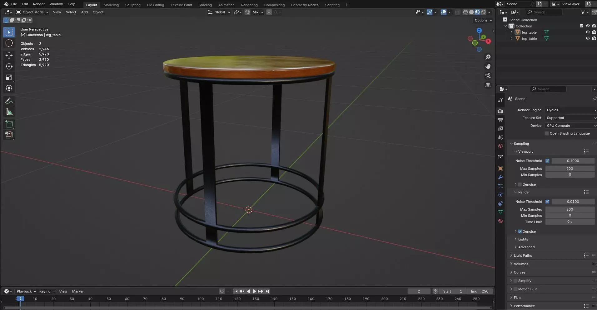 Round Table CG10 3D model_8