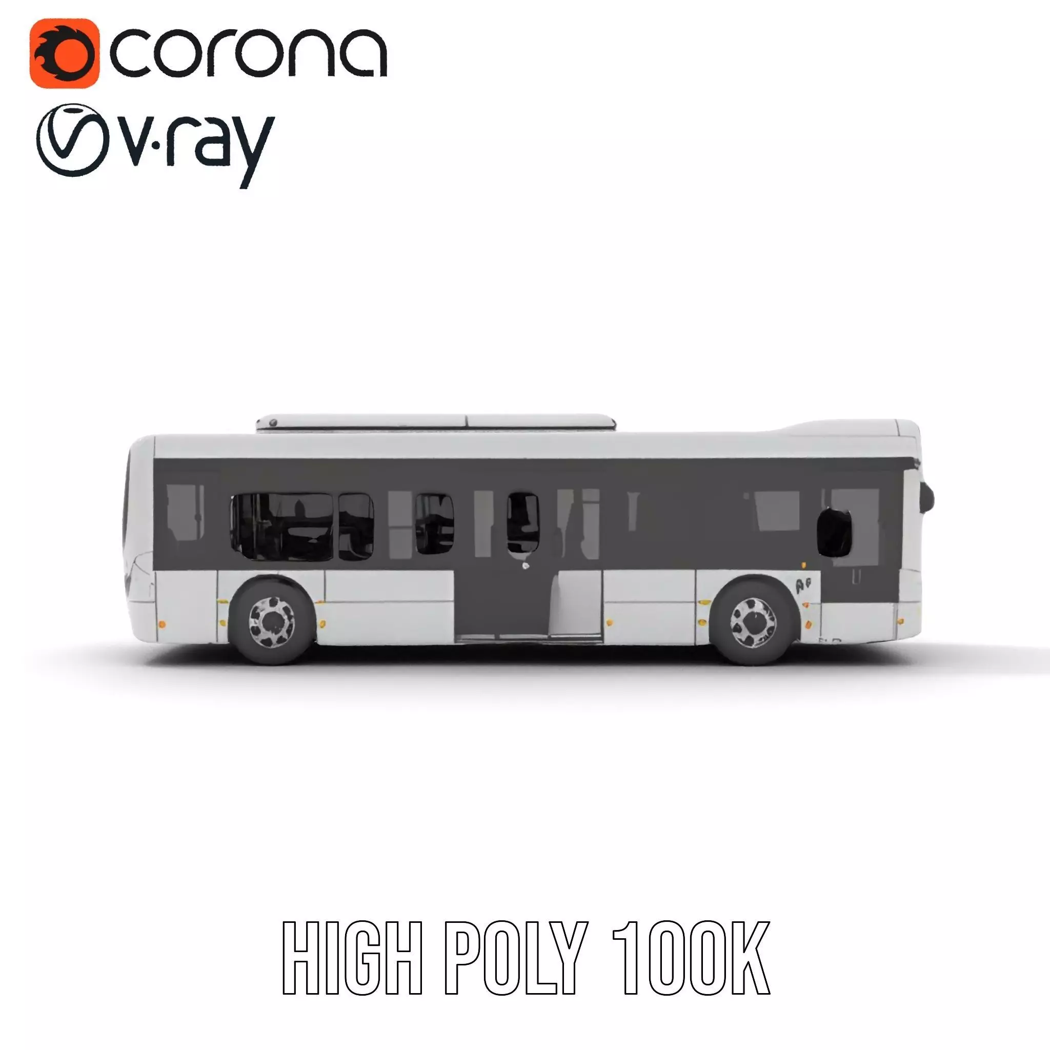 Modern Urban Bus model pack Low-poly 3D model_9