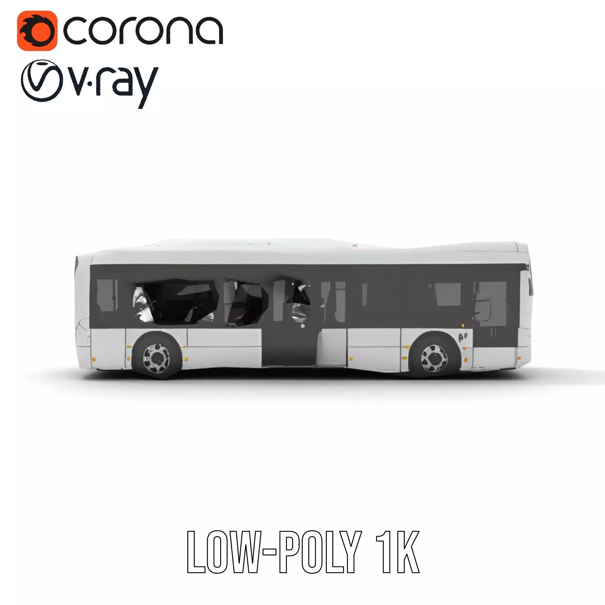 Modern Urban Bus model pack Low-poly 3D model_16