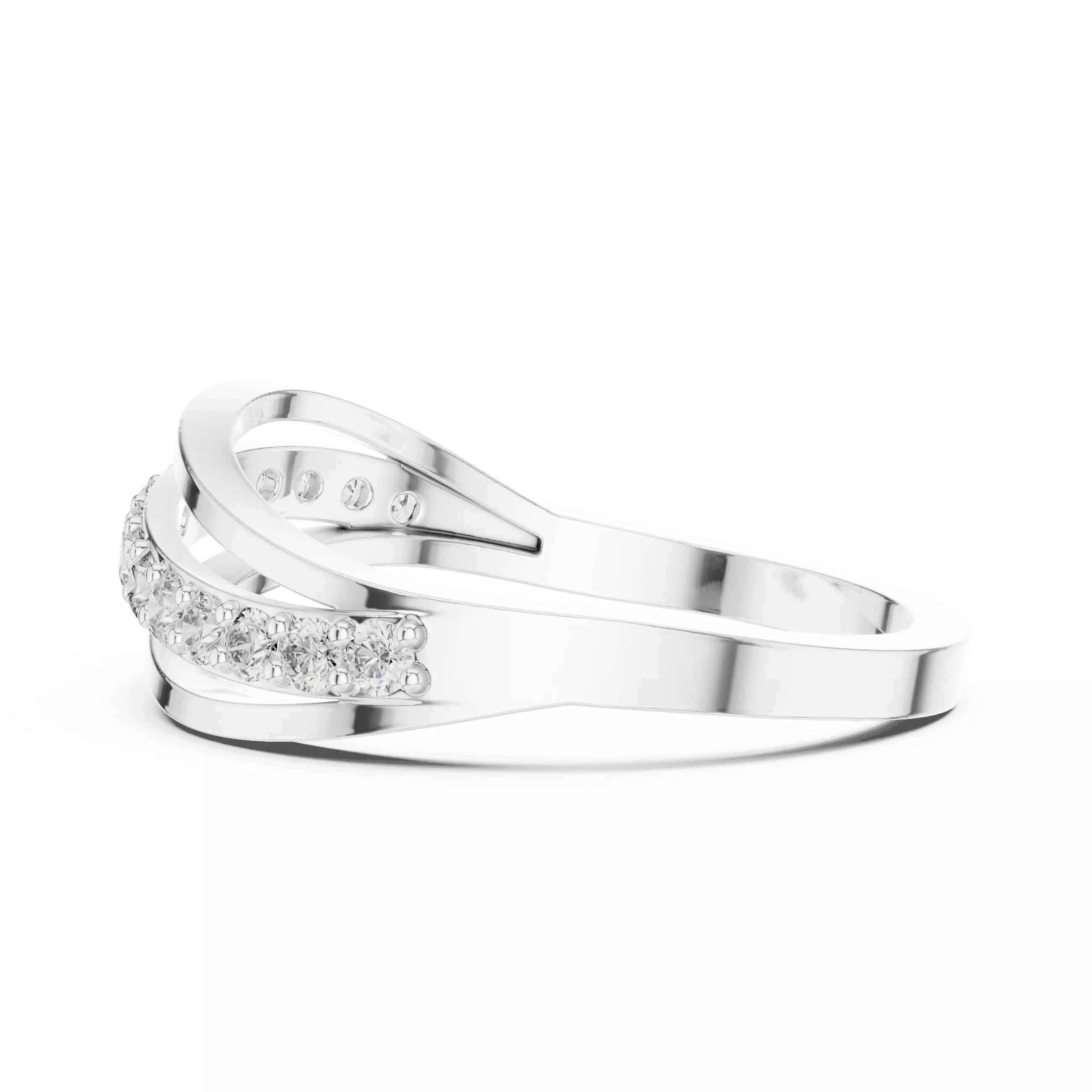 Round Cut Diamond Curve Shape Wedding Ring 3DM STL Video 3D print model_11