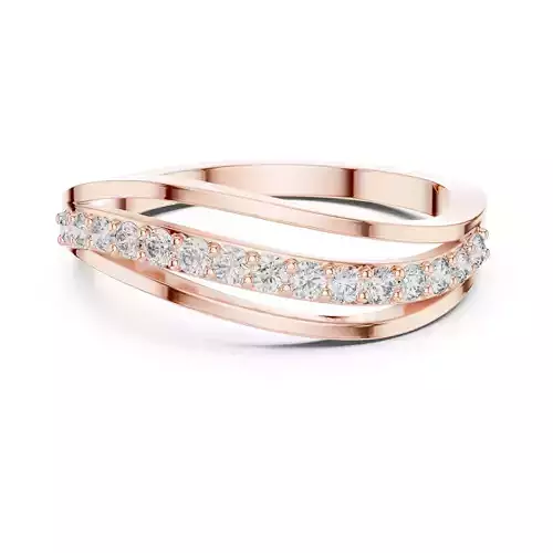 Round Cut Diamond Curve Shape Wedding Ring 3DM STL Video