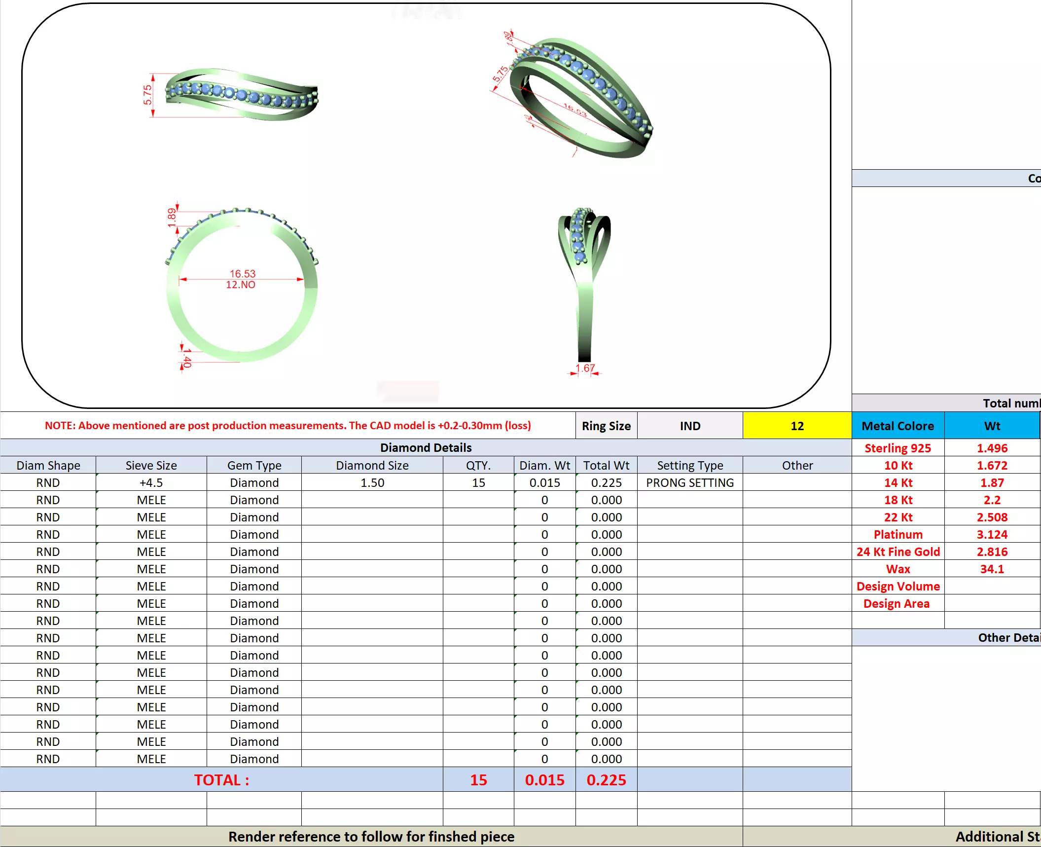 Round Cut Diamond Curve Shape Wedding Ring 3DM STL Video 3D print model_13