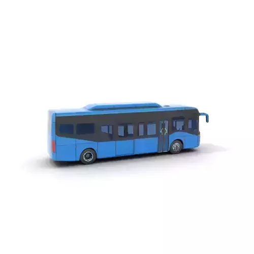 Blue Urban Bus model pack Low-poly 3D model
