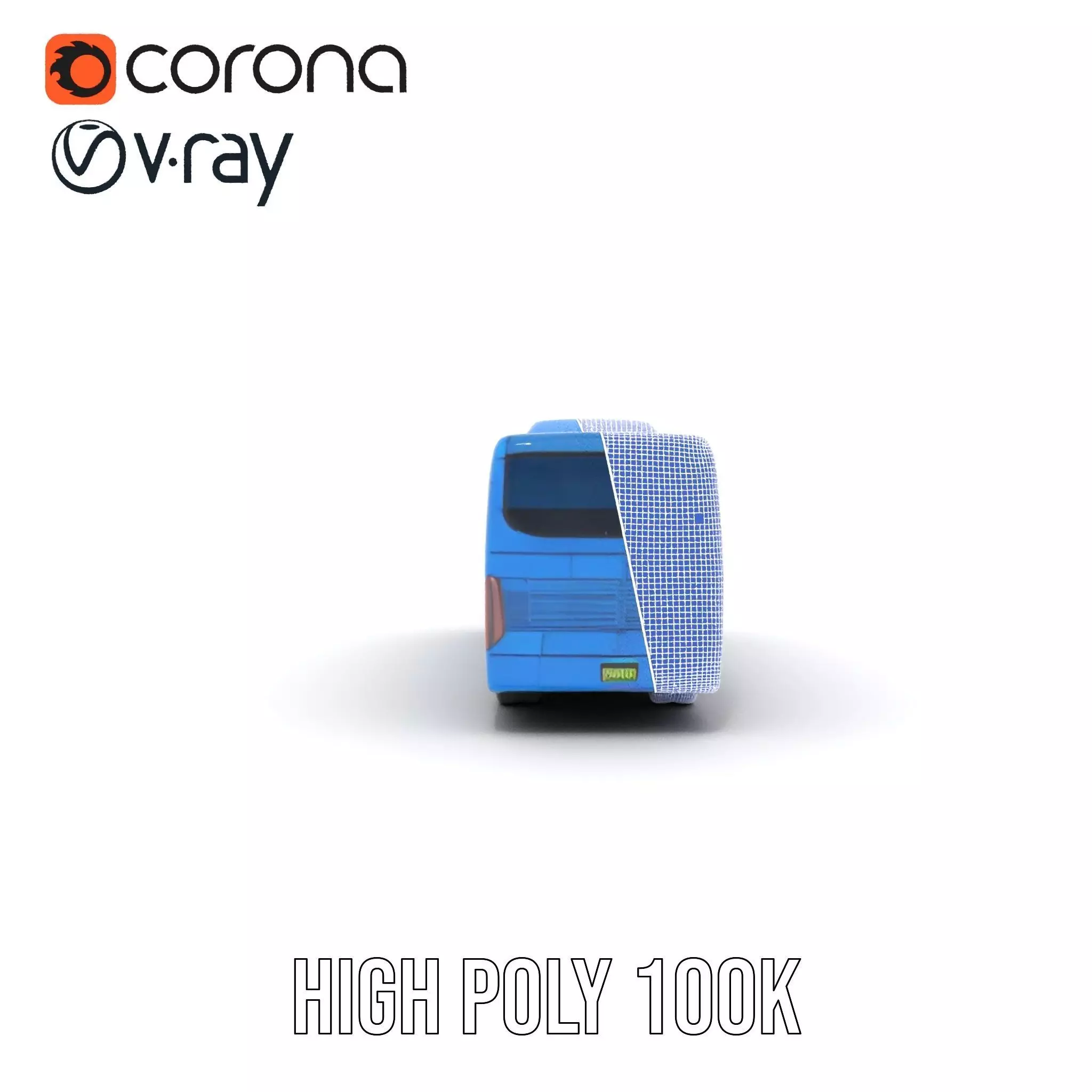 Blue Urban Bus model pack Low-poly 3D model_28