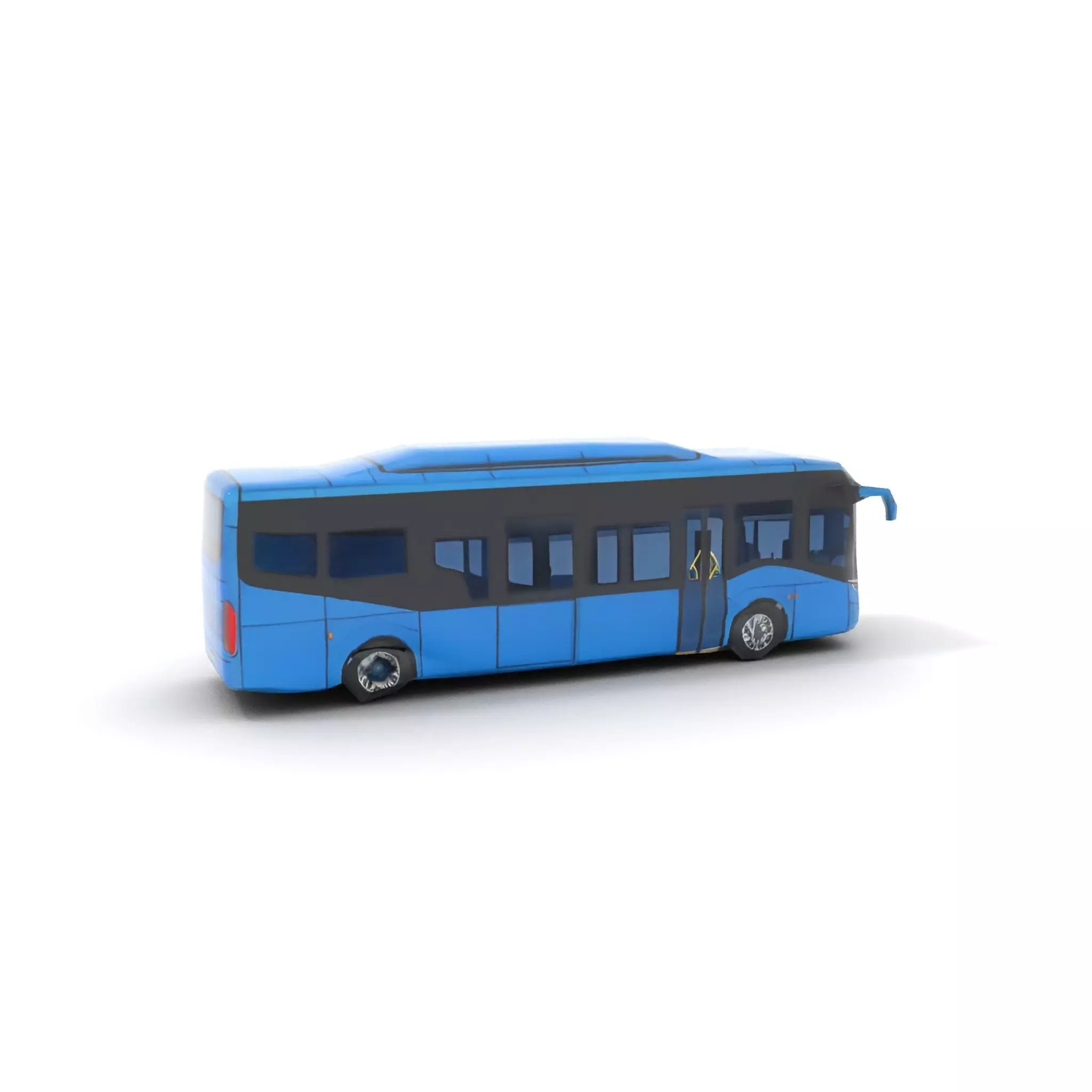 Blue Urban Bus model pack Low-poly 3D model_16