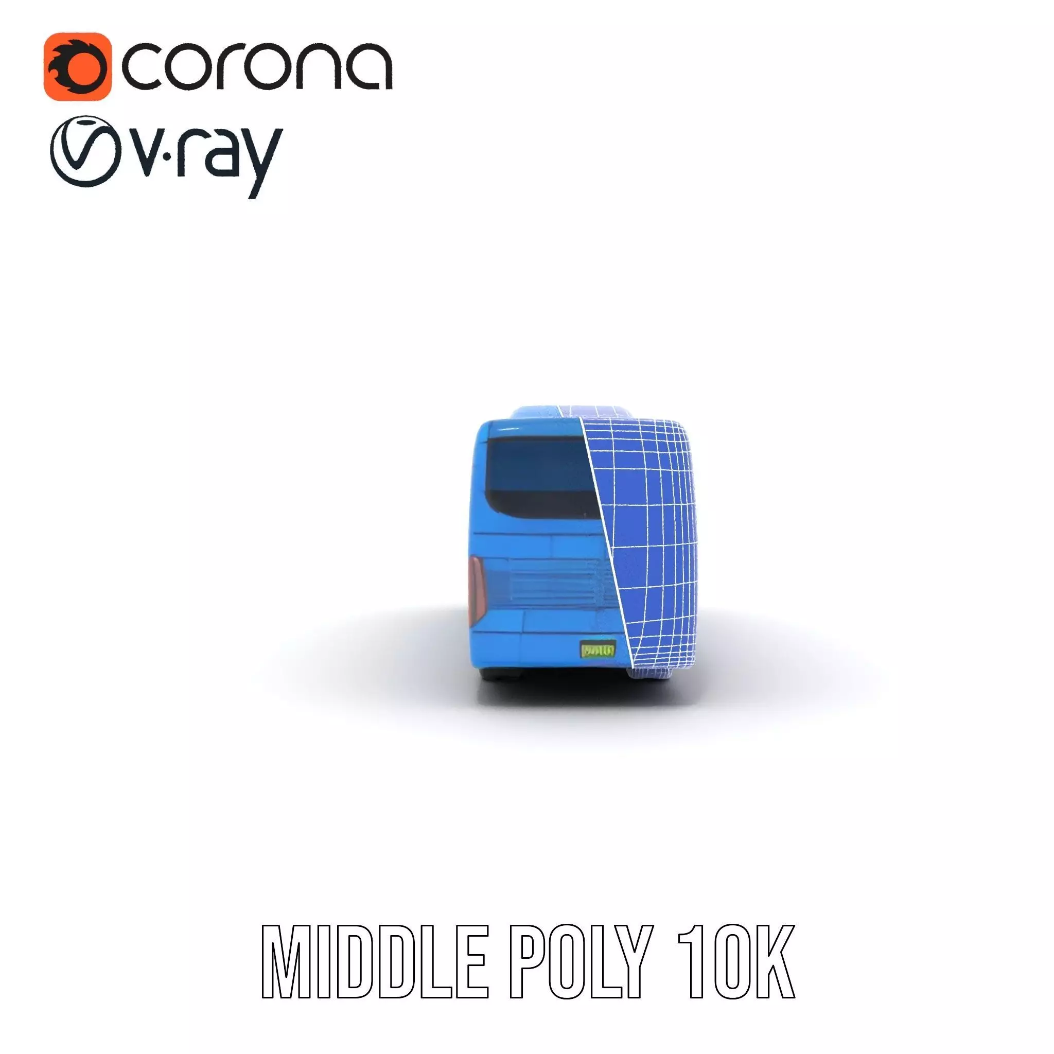 Blue Urban Bus model pack Low-poly 3D model_24