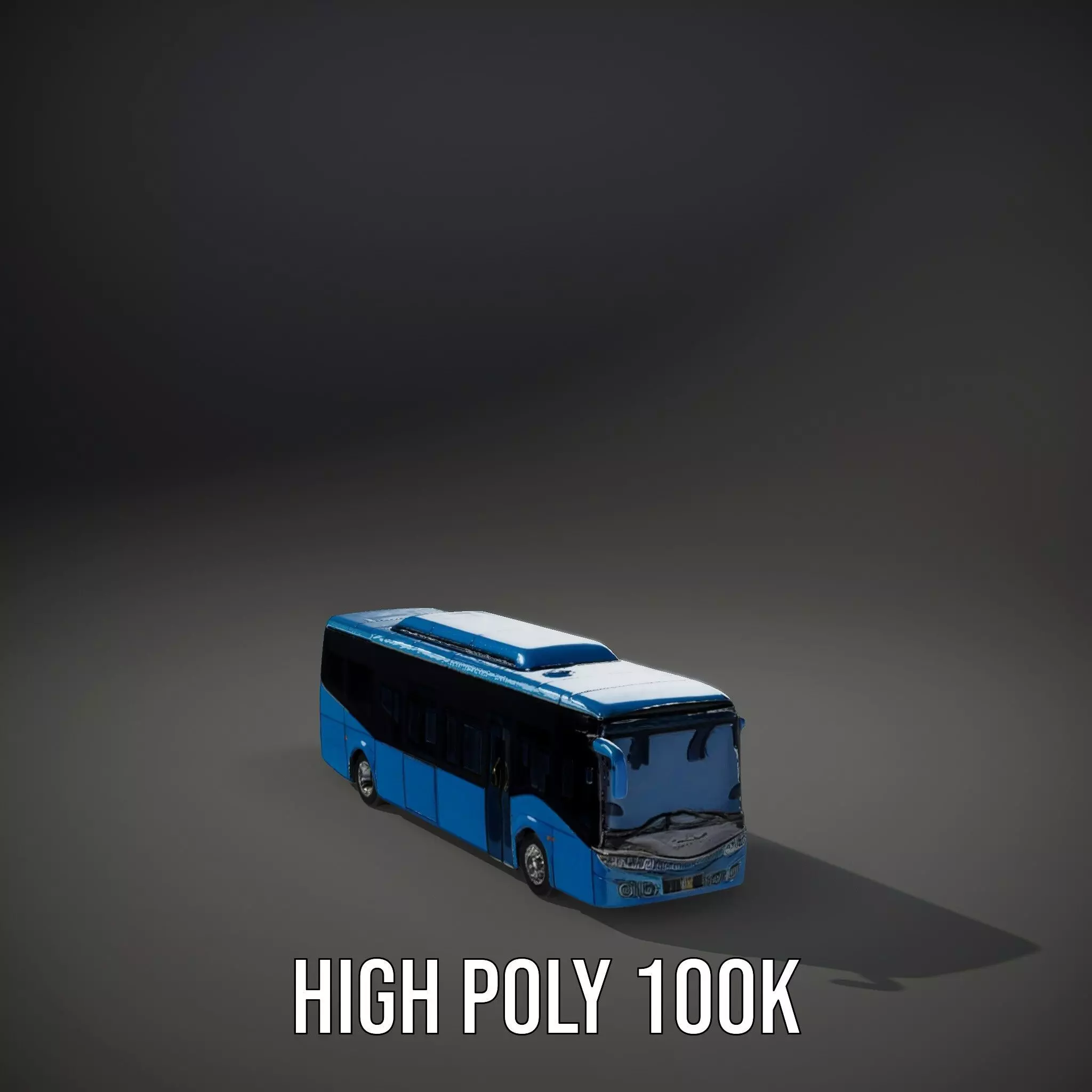 Blue Urban Bus model pack Low-poly 3D model_8