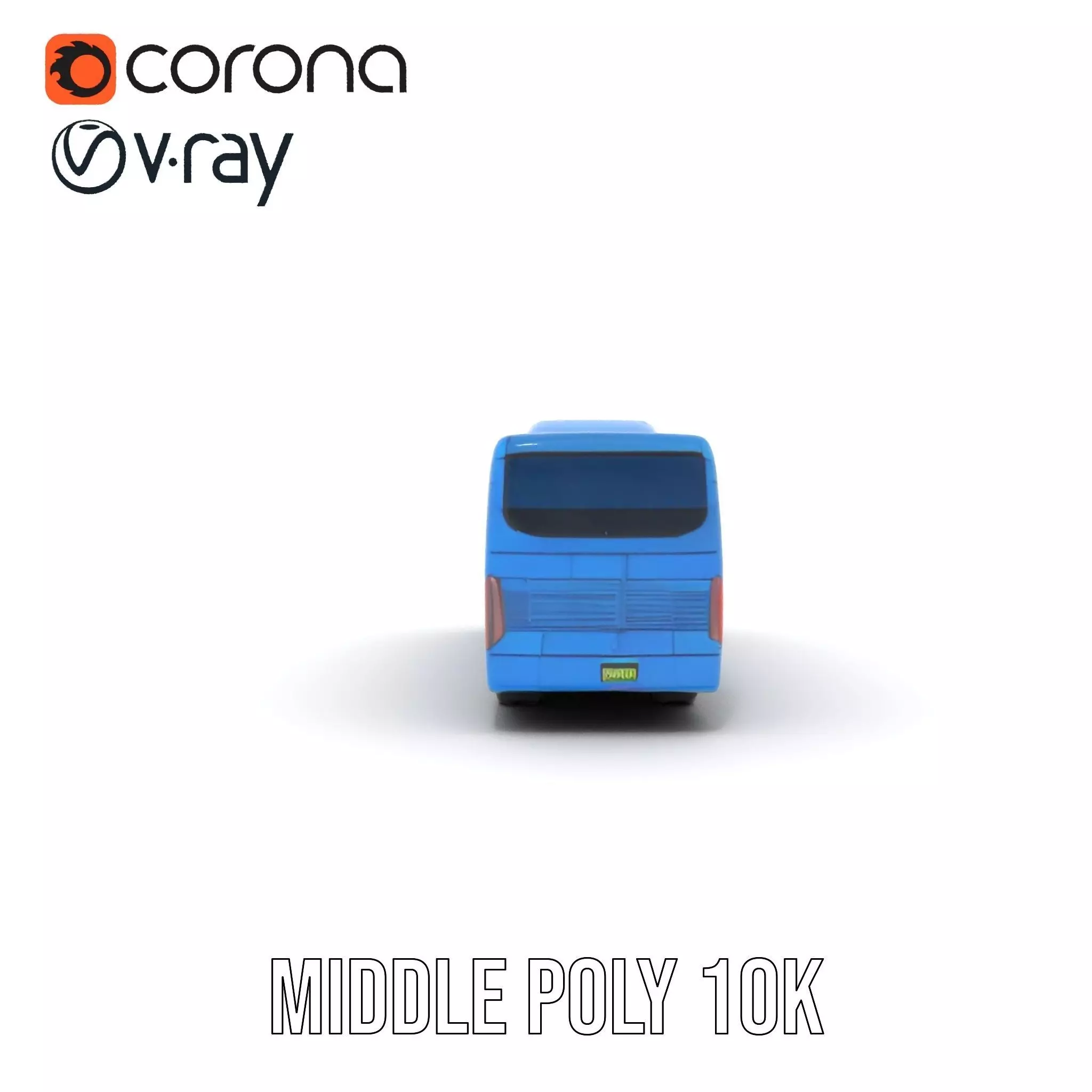 Blue Urban Bus model pack Low-poly 3D model_18