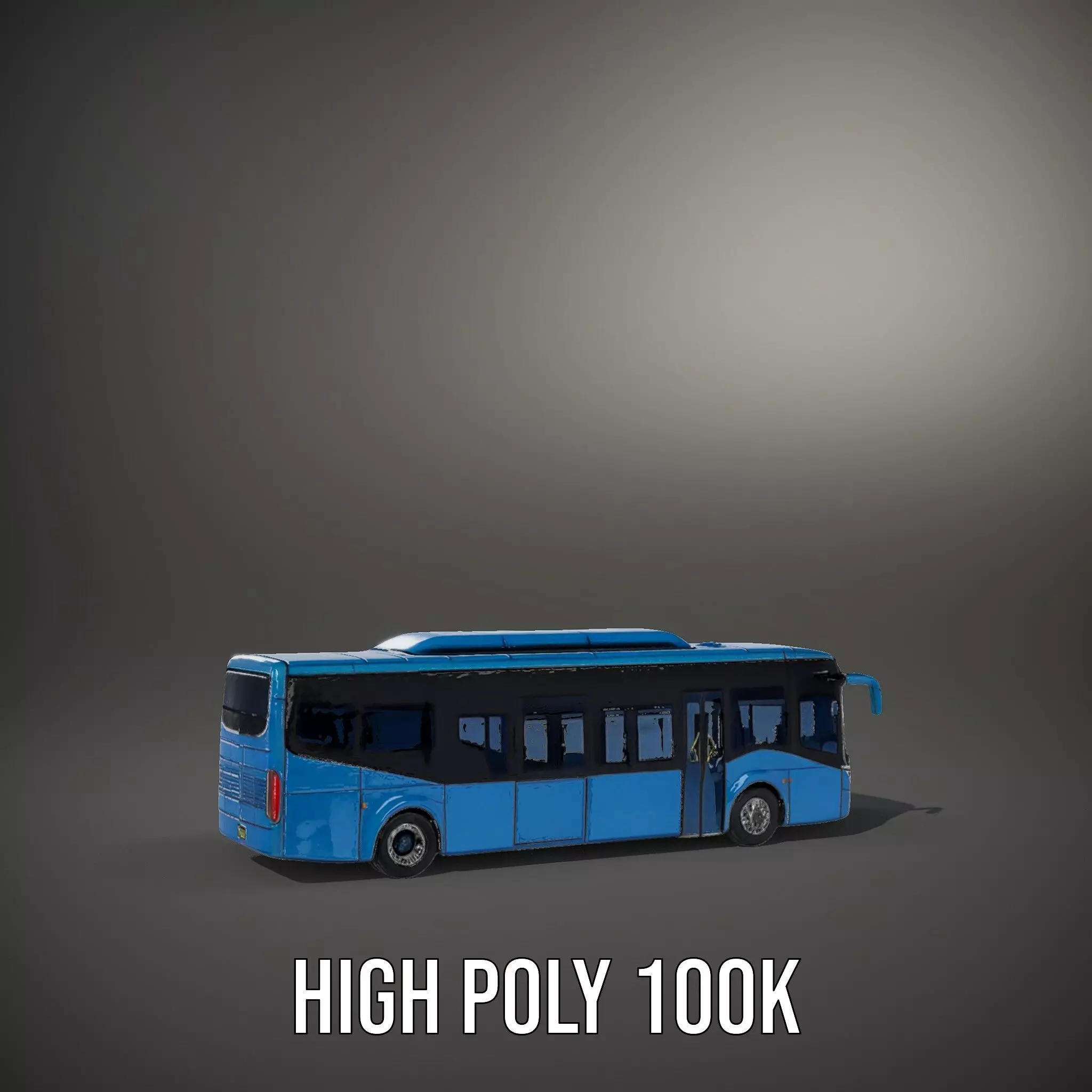 Blue Urban Bus model pack Low-poly 3D model_10