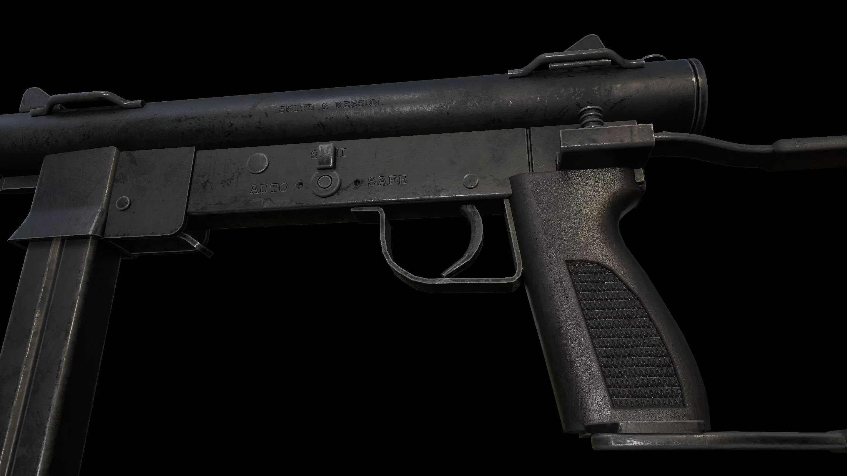 Smith and Wesson M76 Low-poly 3D model_3