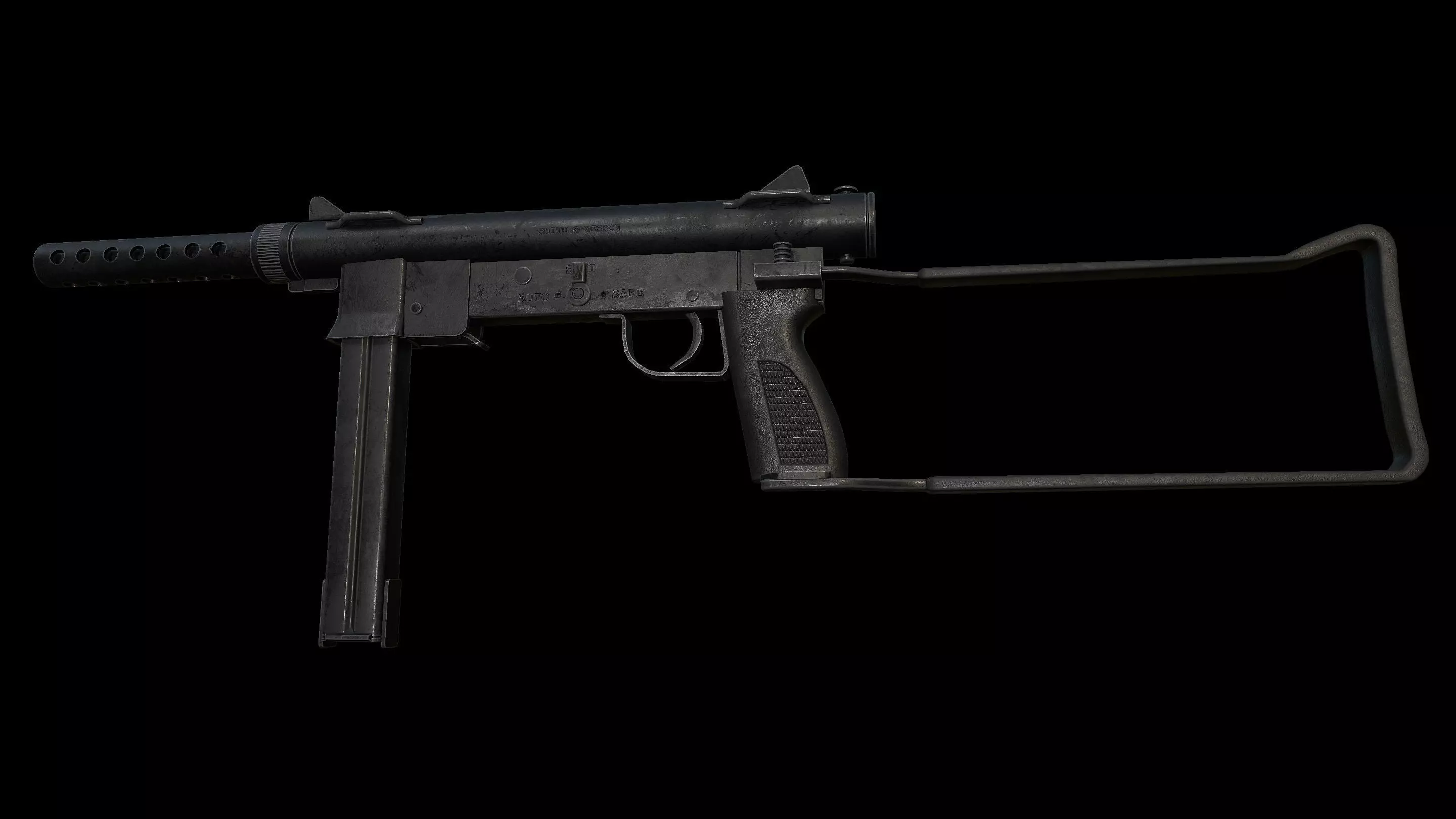 Smith and Wesson M76 Low-poly 3D model_2