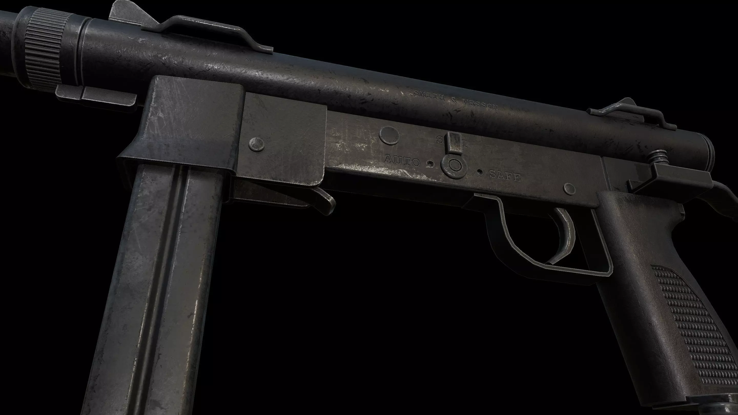 Smith and Wesson M76 Low-poly 3D model_4