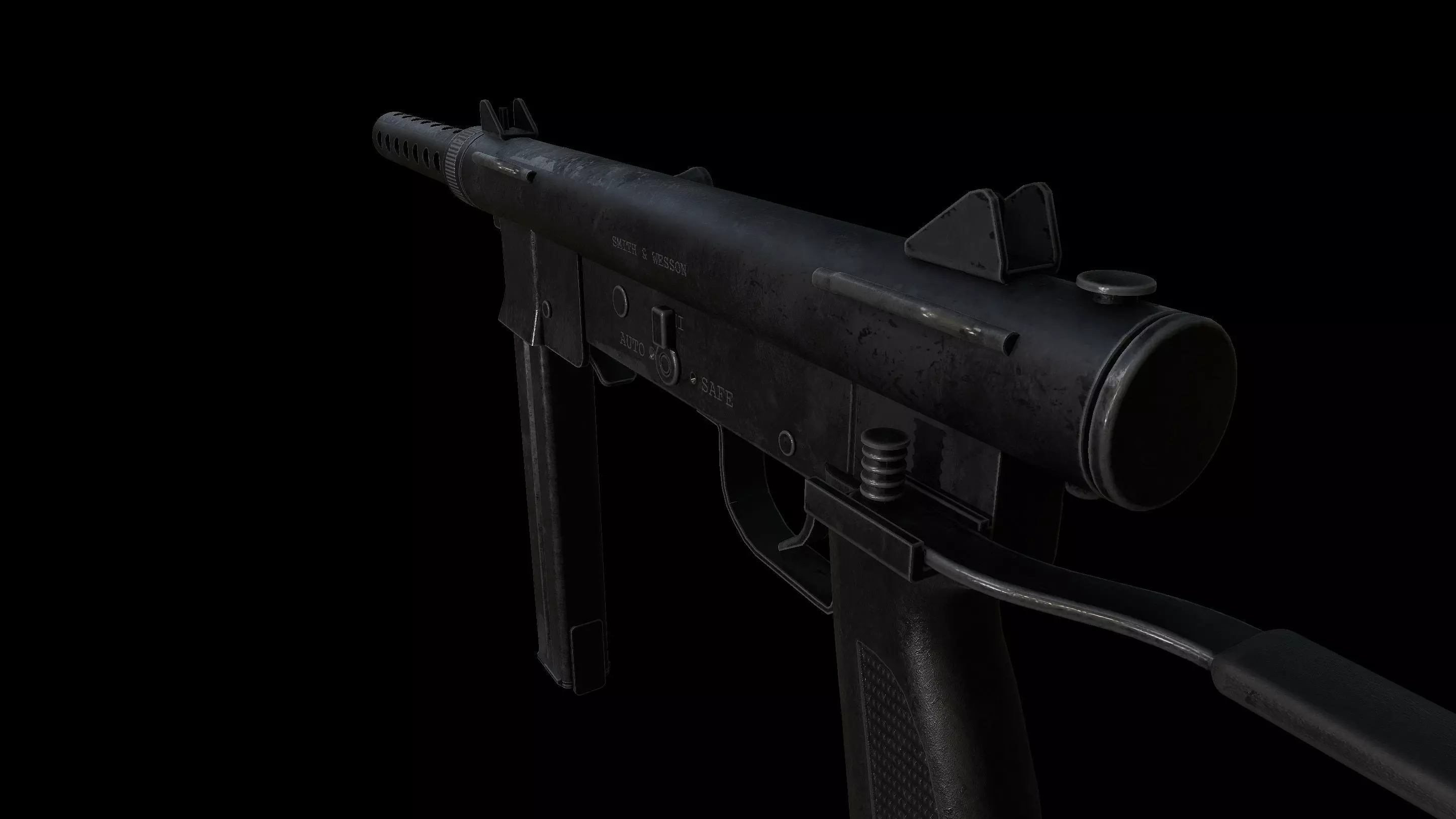 Smith and Wesson M76 Low-poly 3D model_6