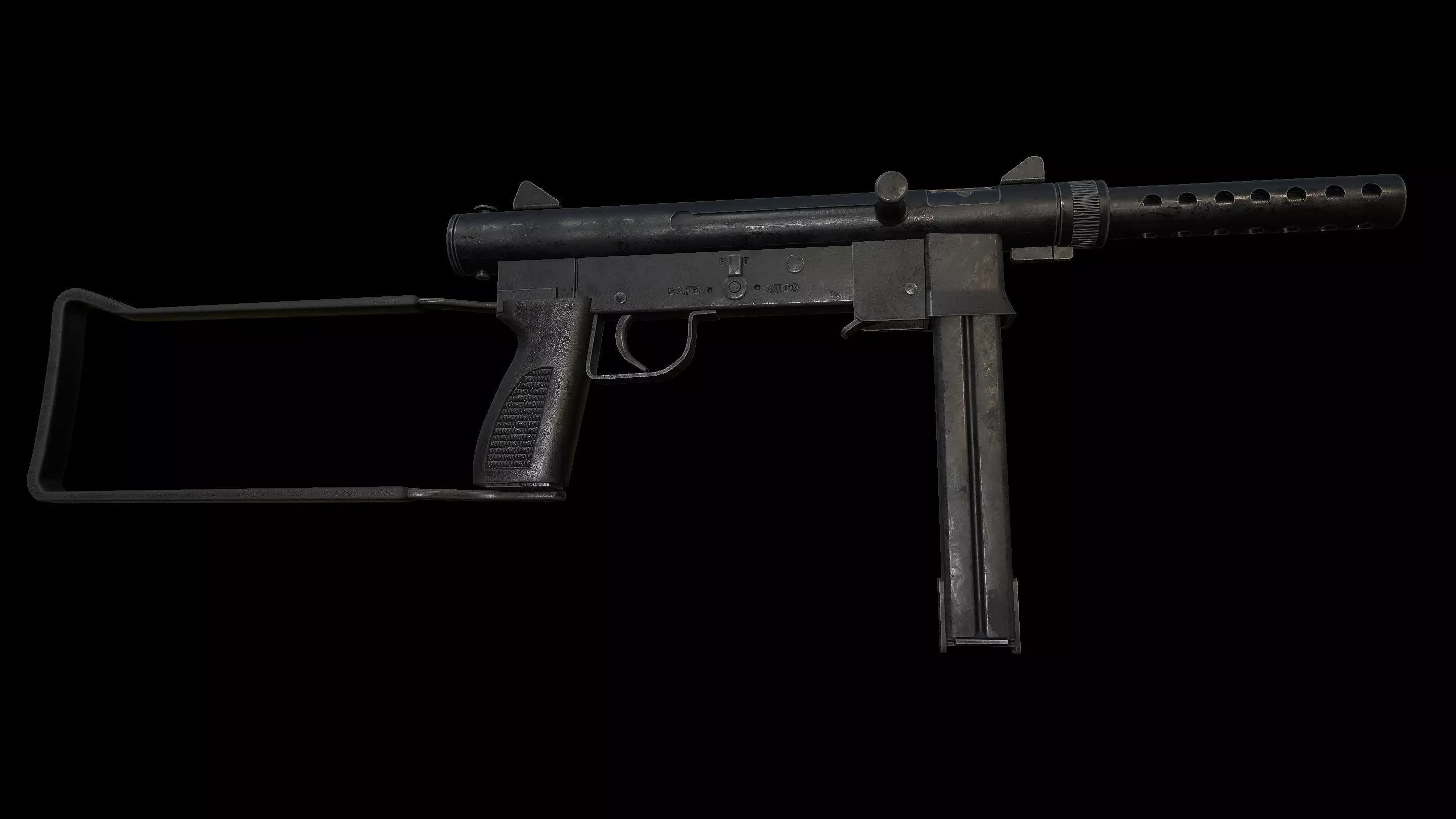 Smith and Wesson M76 Low-poly 3D model_1