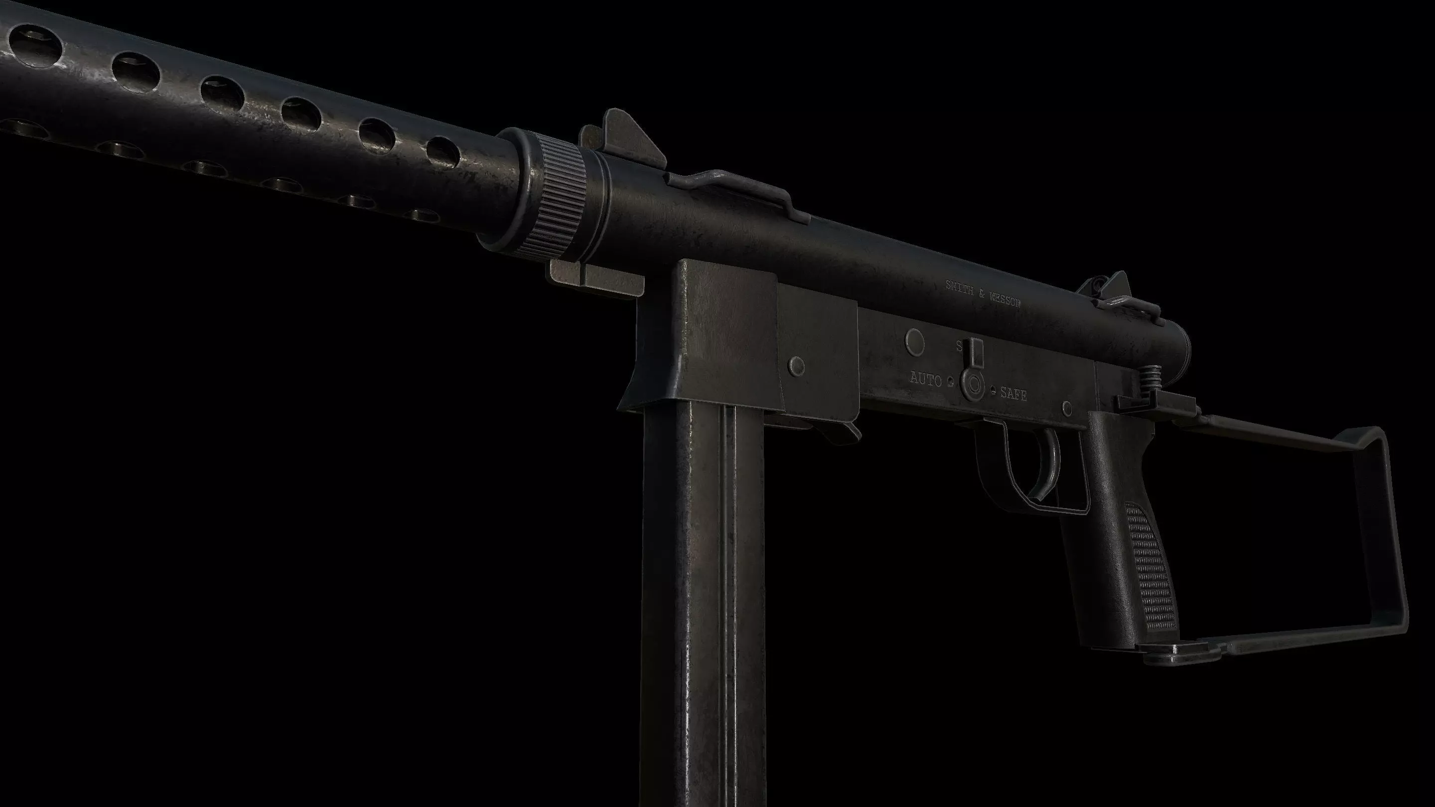 Smith and Wesson M76 Low-poly 3D model_5