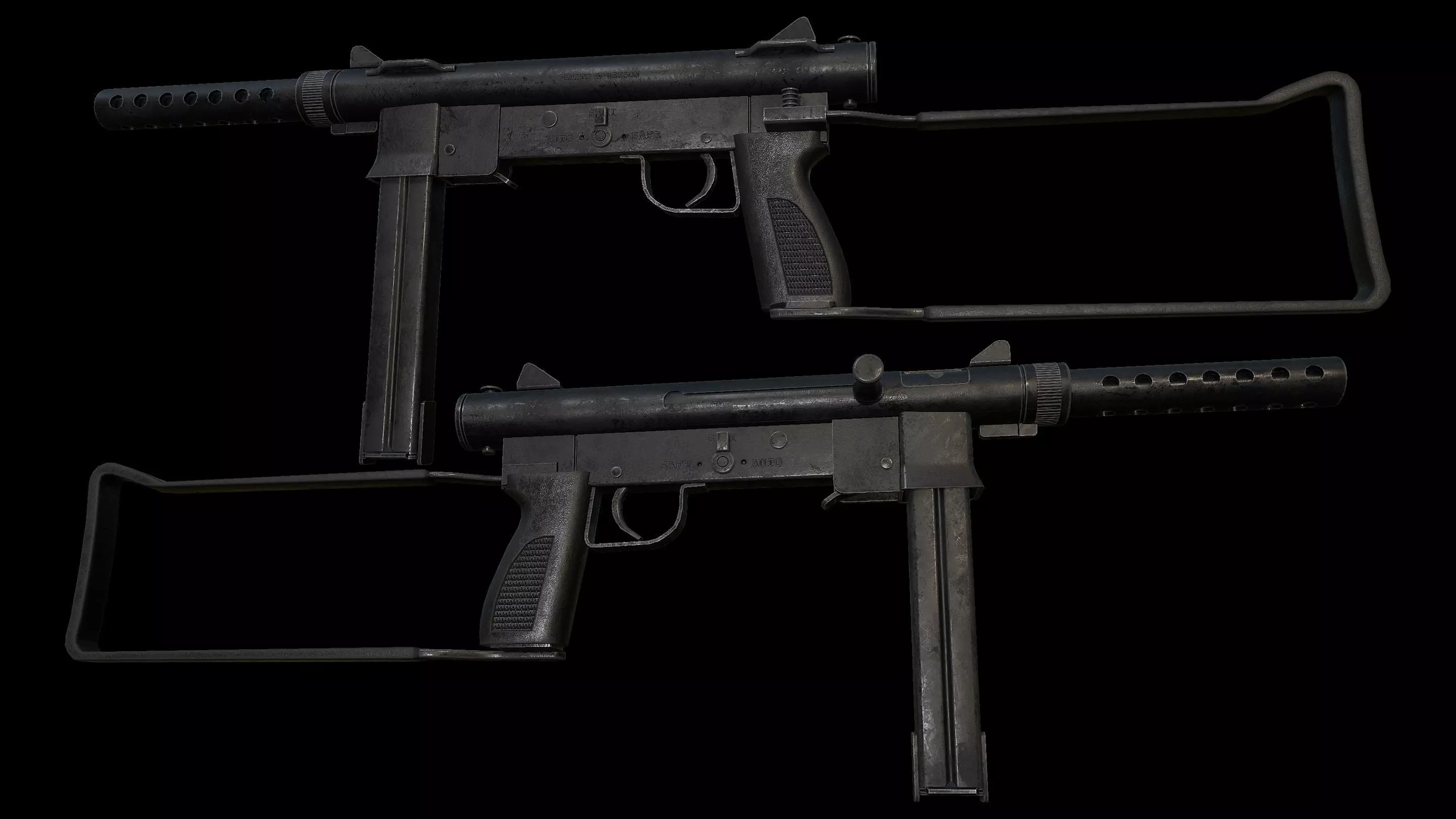 Smith and Wesson M76 Low-poly 3D model_0