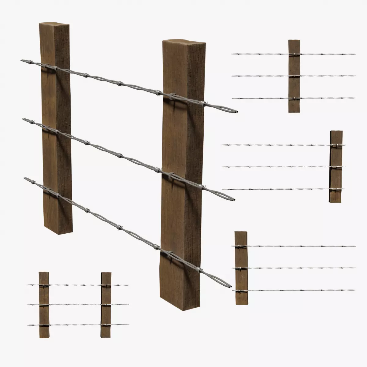 Military FencesWireB Series Metal Fortress Obstacle- N3P 3D model_0