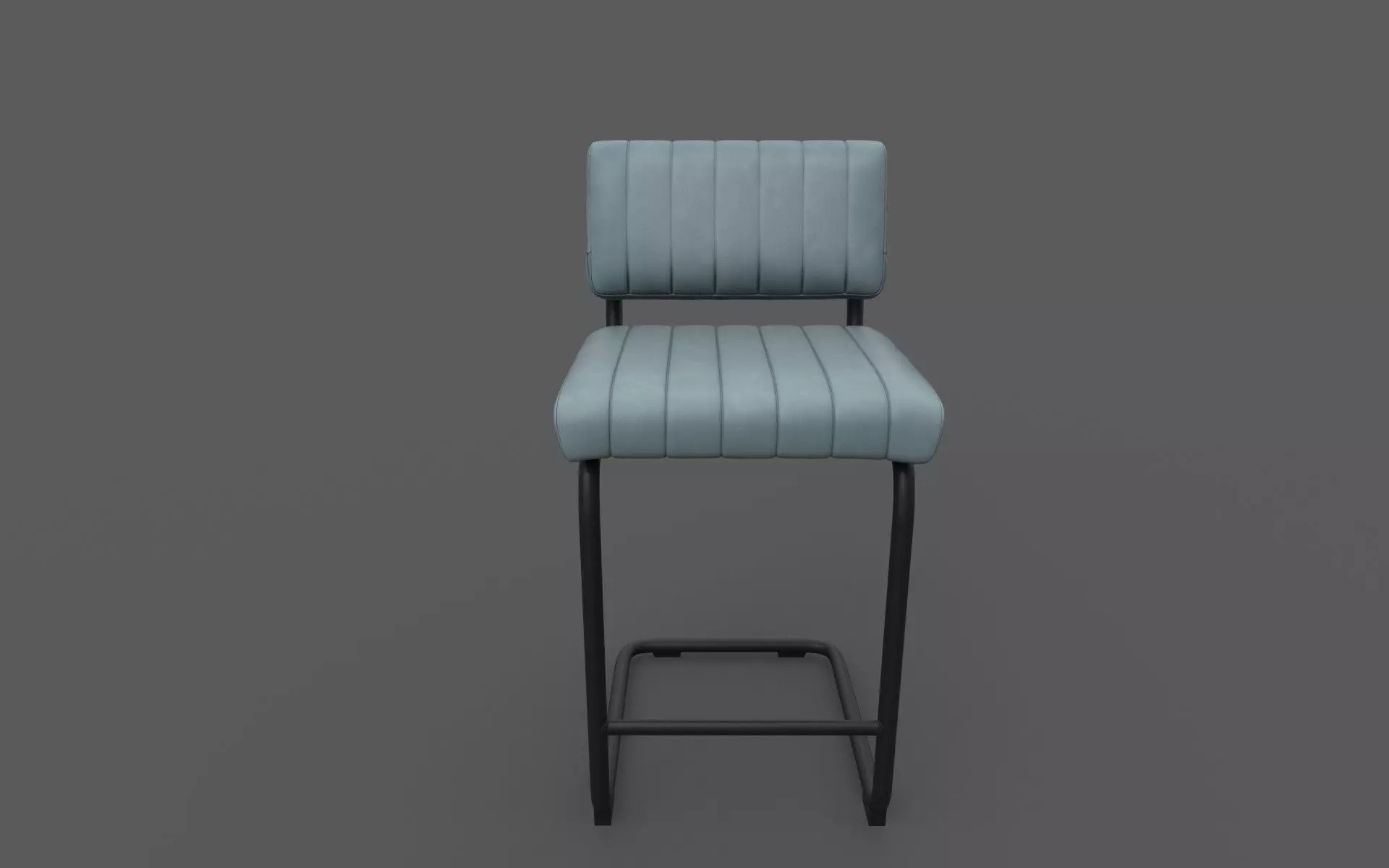 Steel Chair Low-poly 3D model_5