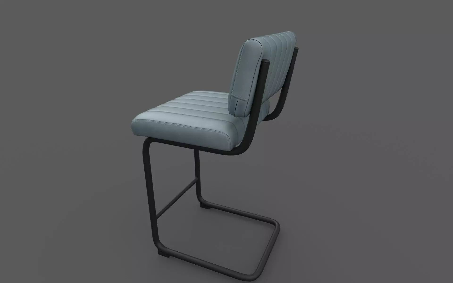 Steel Chair Low-poly 3D model_8