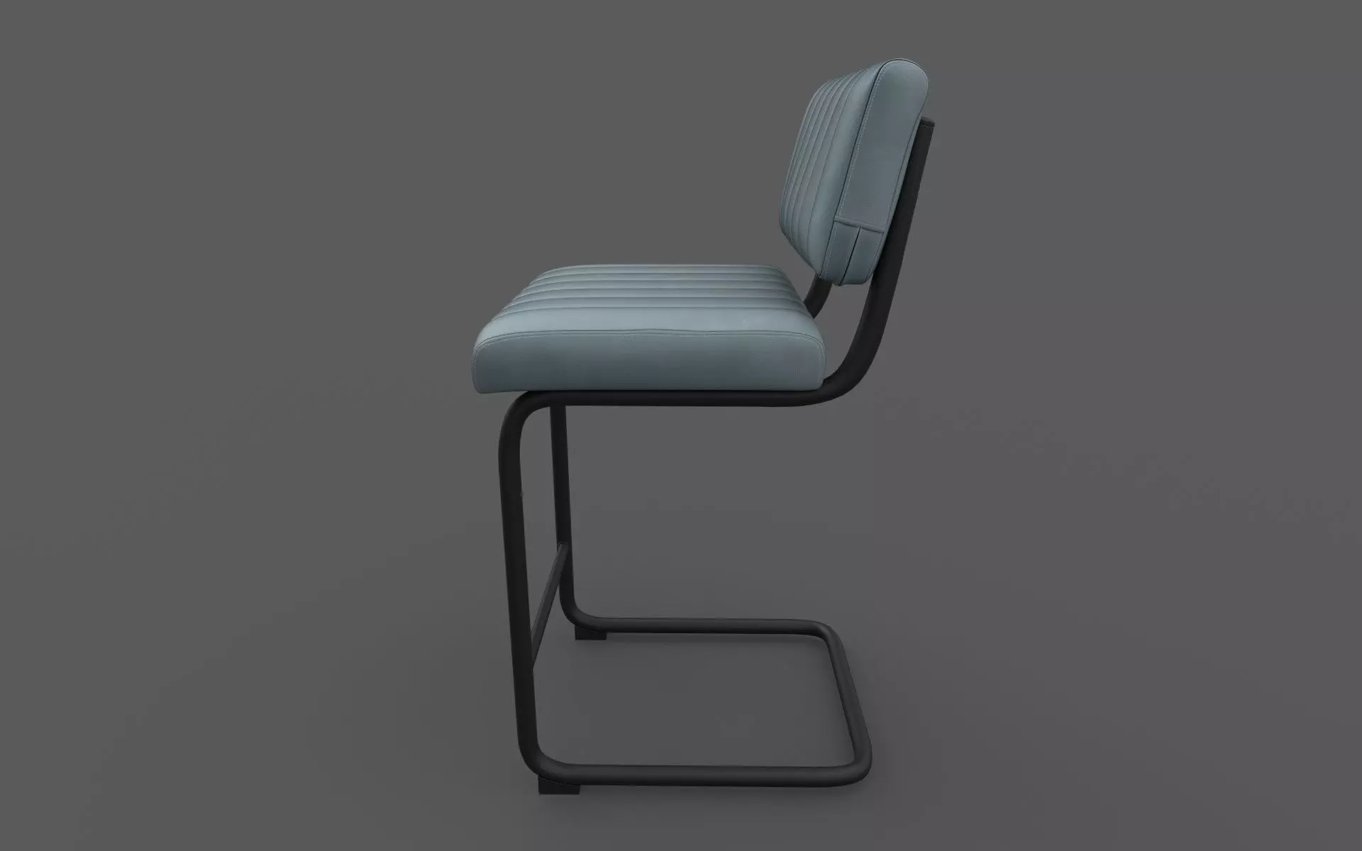 Steel Chair Low-poly 3D model_7