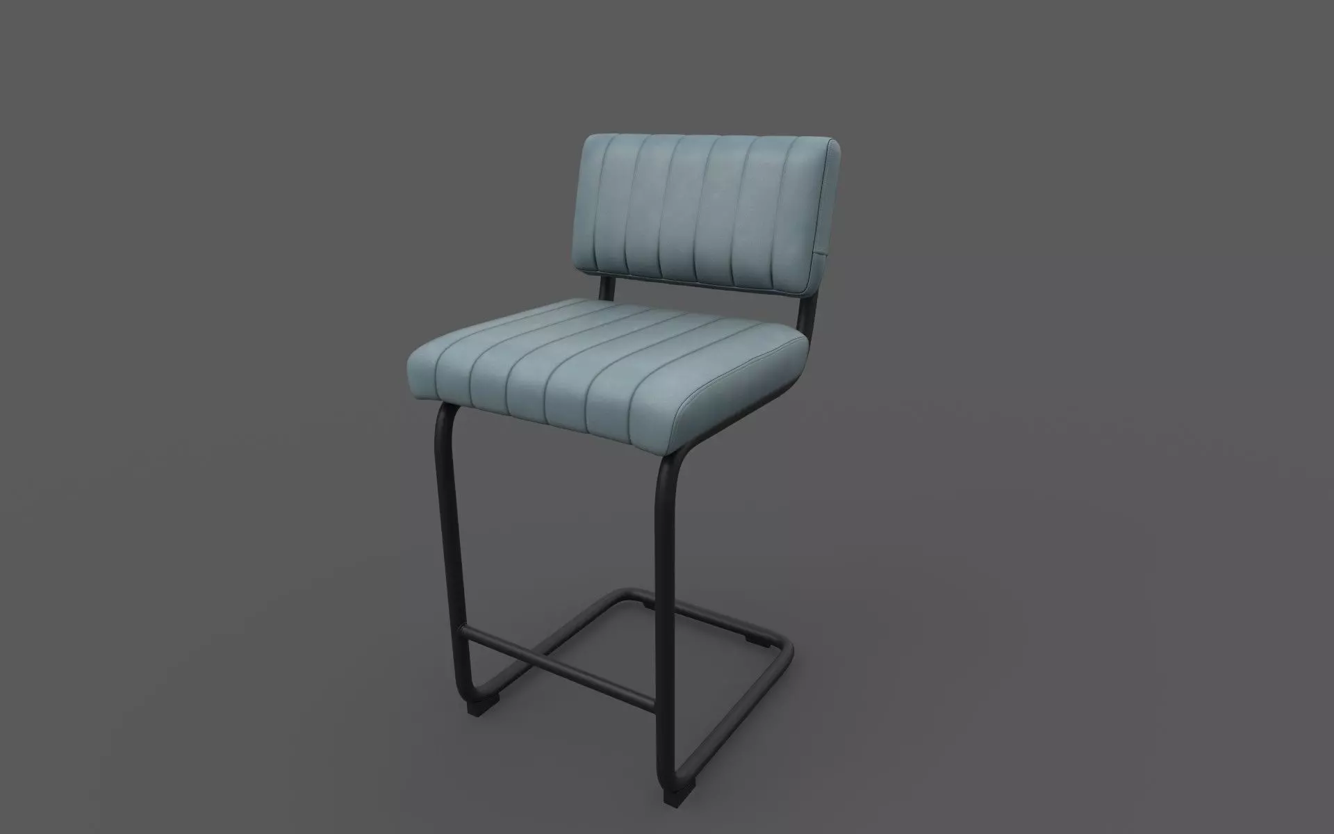 Steel Chair Low-poly 3D model_6