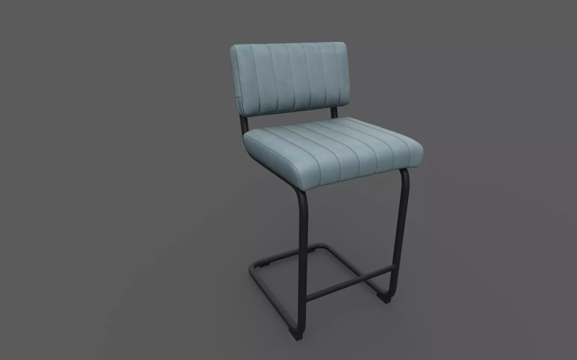 Steel Chair Low-poly 3D model_0