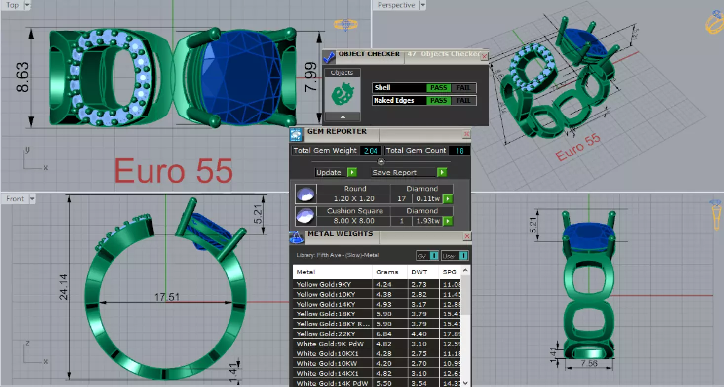 Yellow Gold Diamond Chain stl 3dm Ring Model jr00207 3D print model