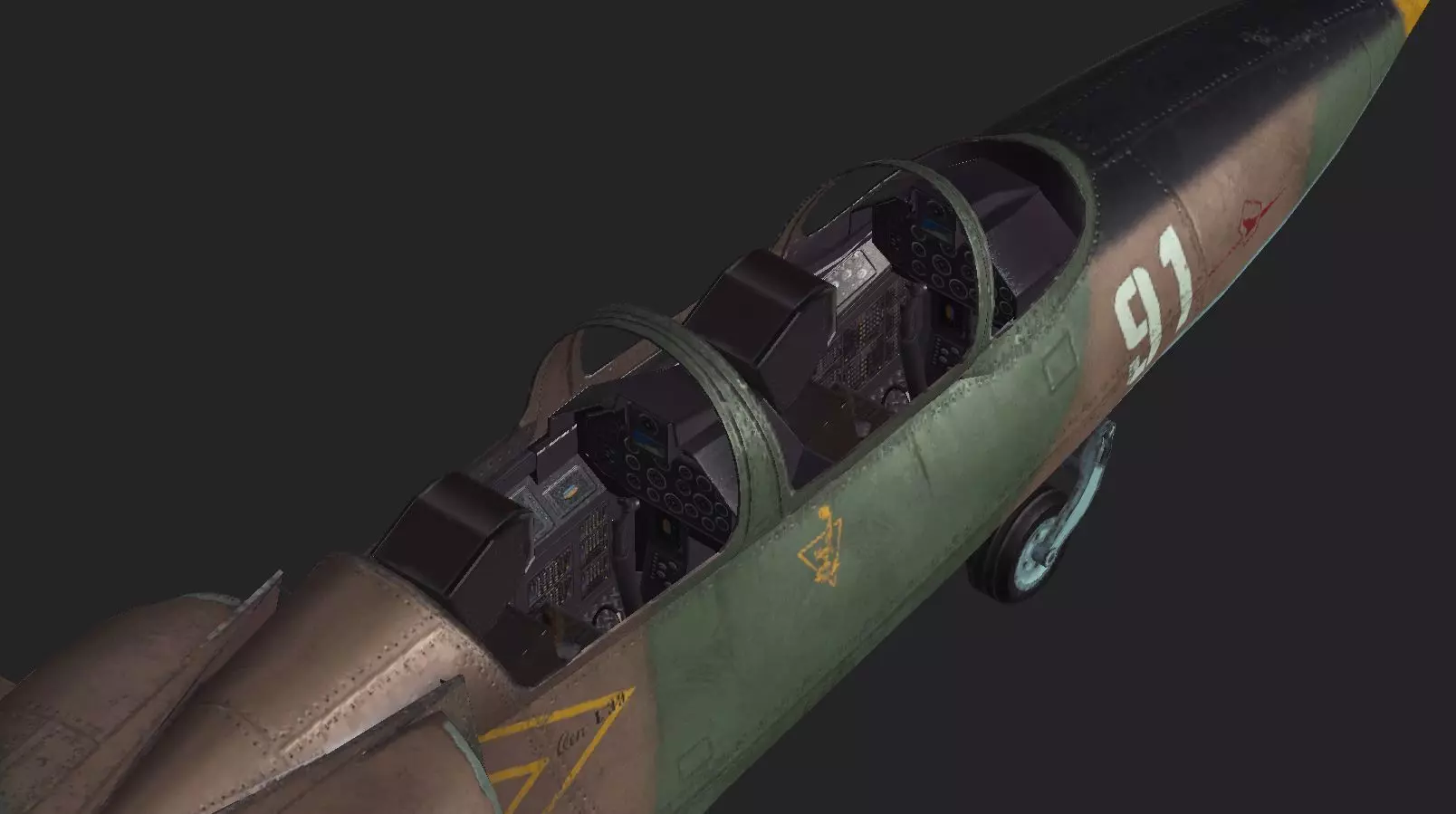 Low Poly Soviet L-39 Albatros Jet Trainer Game Ready 3D Model Low-poly 3D model_11