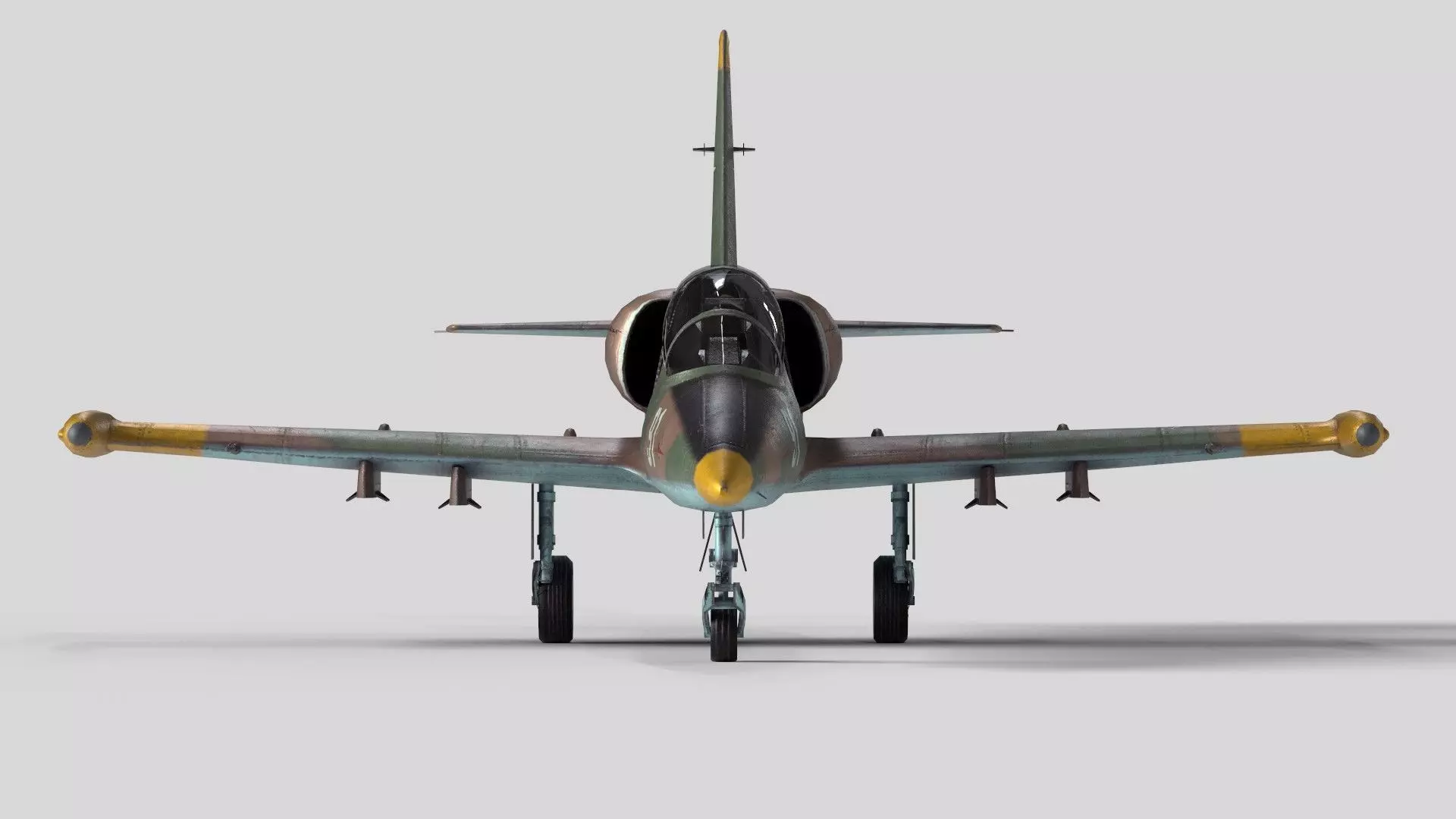 Low Poly Soviet L-39 Albatros Jet Trainer Game Ready 3D Model Low-poly 3D model_8