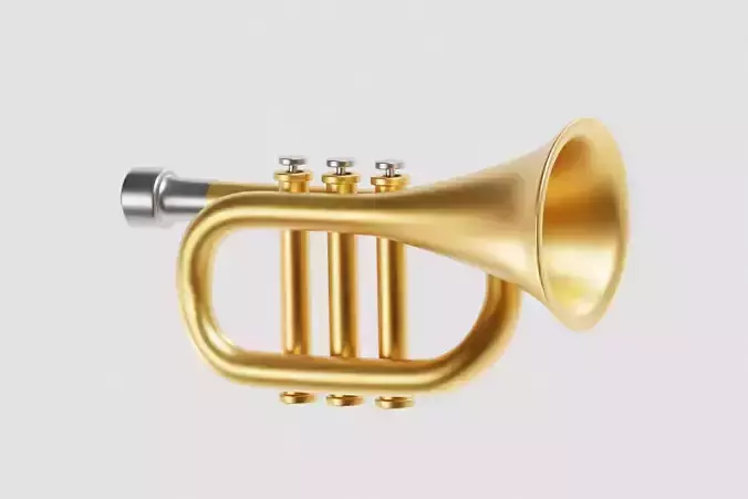 trumpet instrument Low-poly 3D model