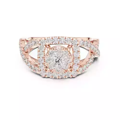 Split Shank Round Cut Engagement Wedding Ring 3DM STL Video