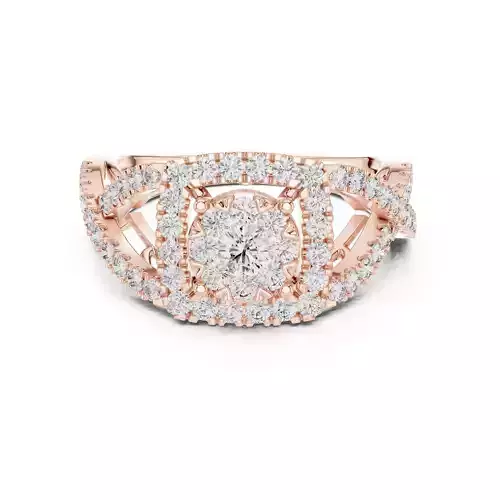 Twisted Shank Round Cut Diamond Engagement Ring 3DM STL Video