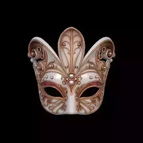 2081 Venetian Carnival Mask Color 3D Model  magic