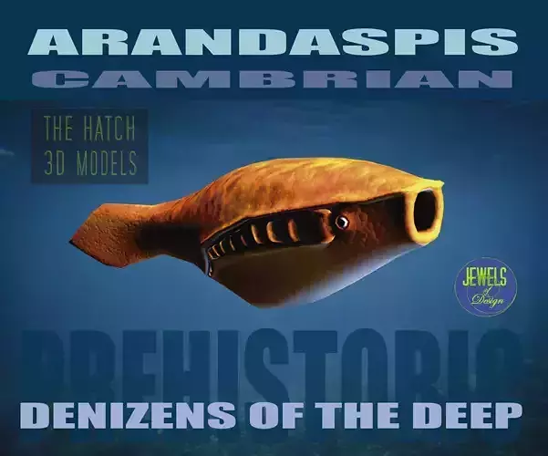 Arandaspis orange fish Low-poly 3D model