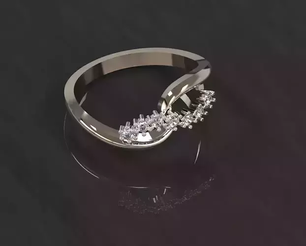 3D Jewelry Set  Ring and Earrings with Diamonds
