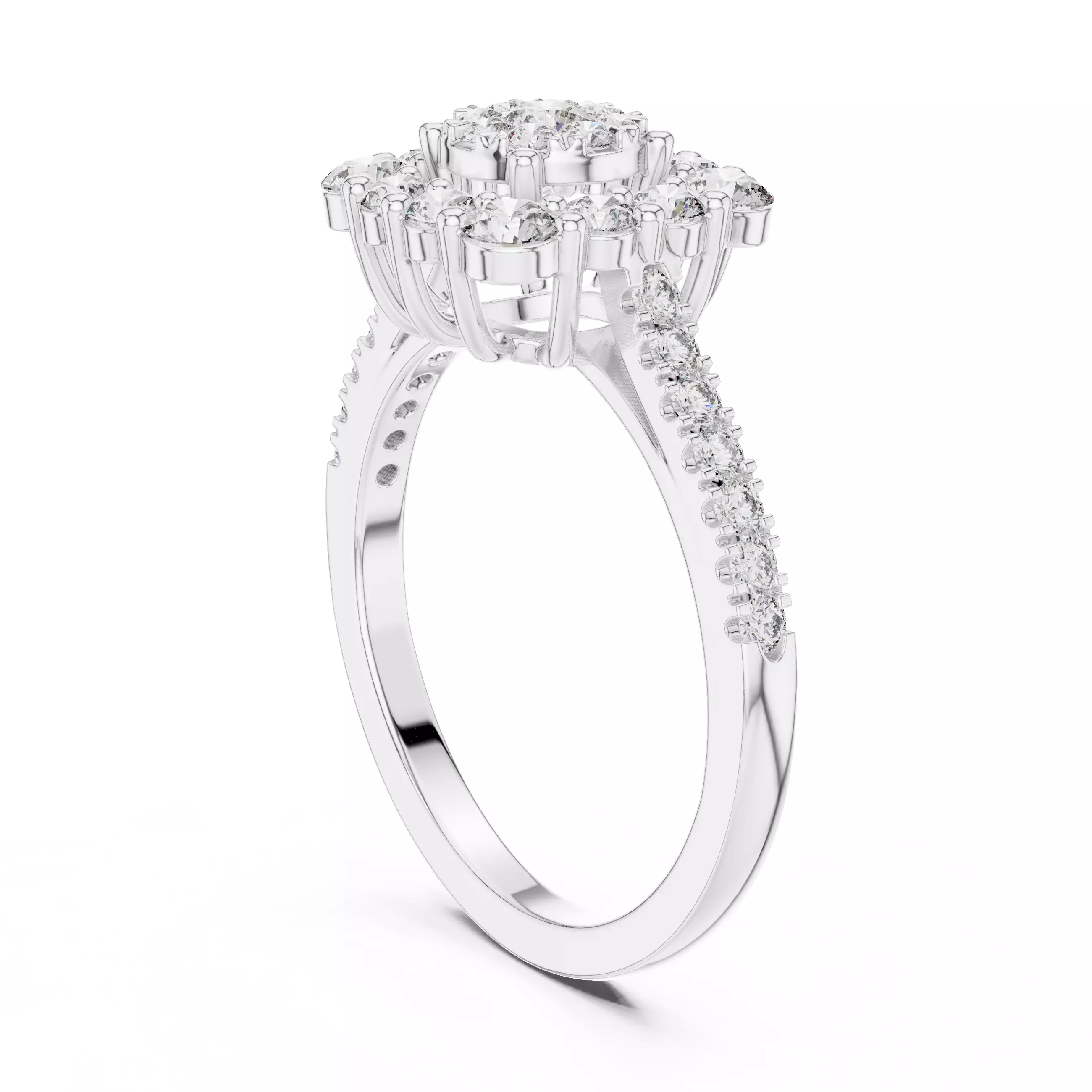 Round Cut Cushion Shape Engagement Wedding Ring 3DM STL Video 3D print model_9