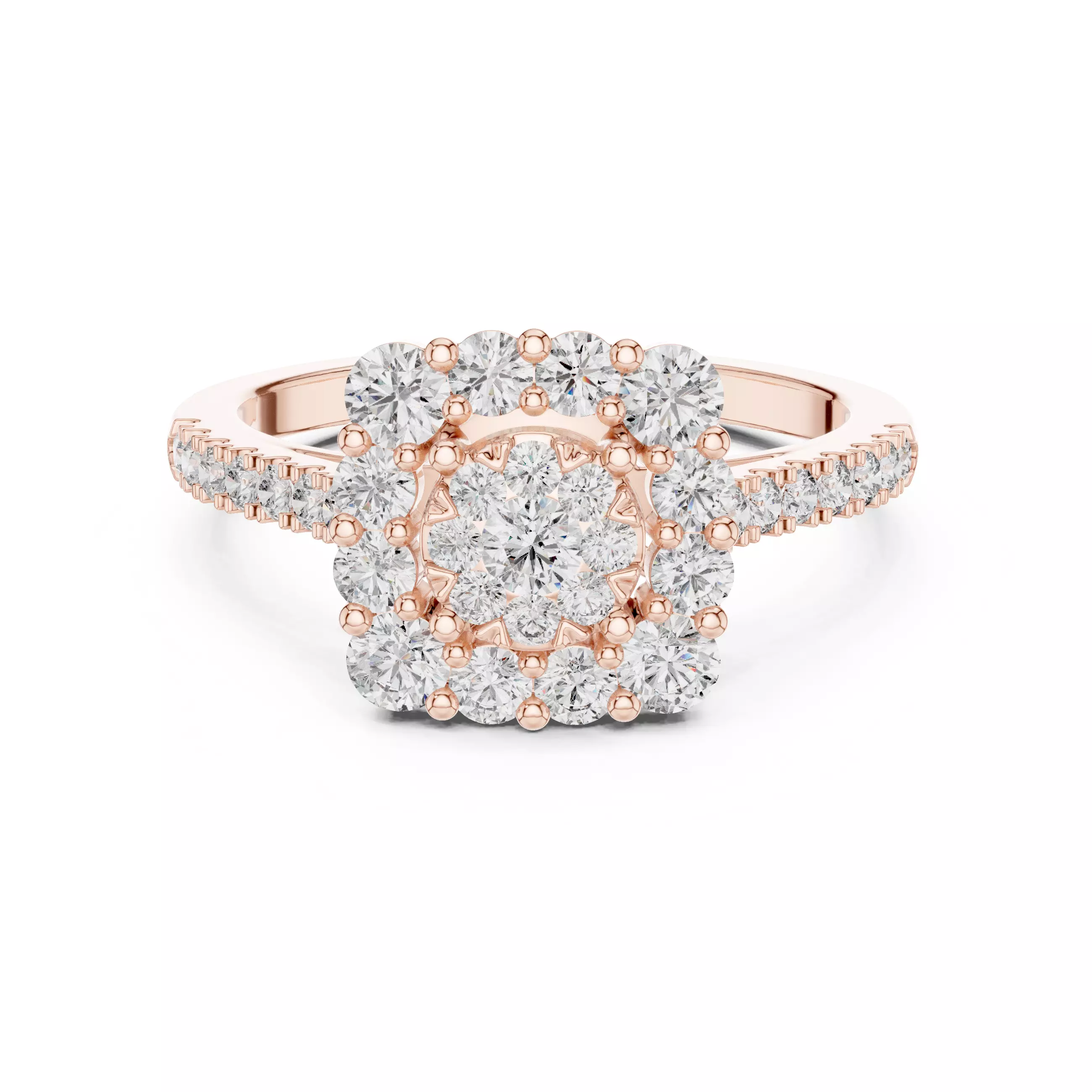 Round Cut Cushion Shape Engagement Wedding Ring 3DM STL Video 3D print model_0